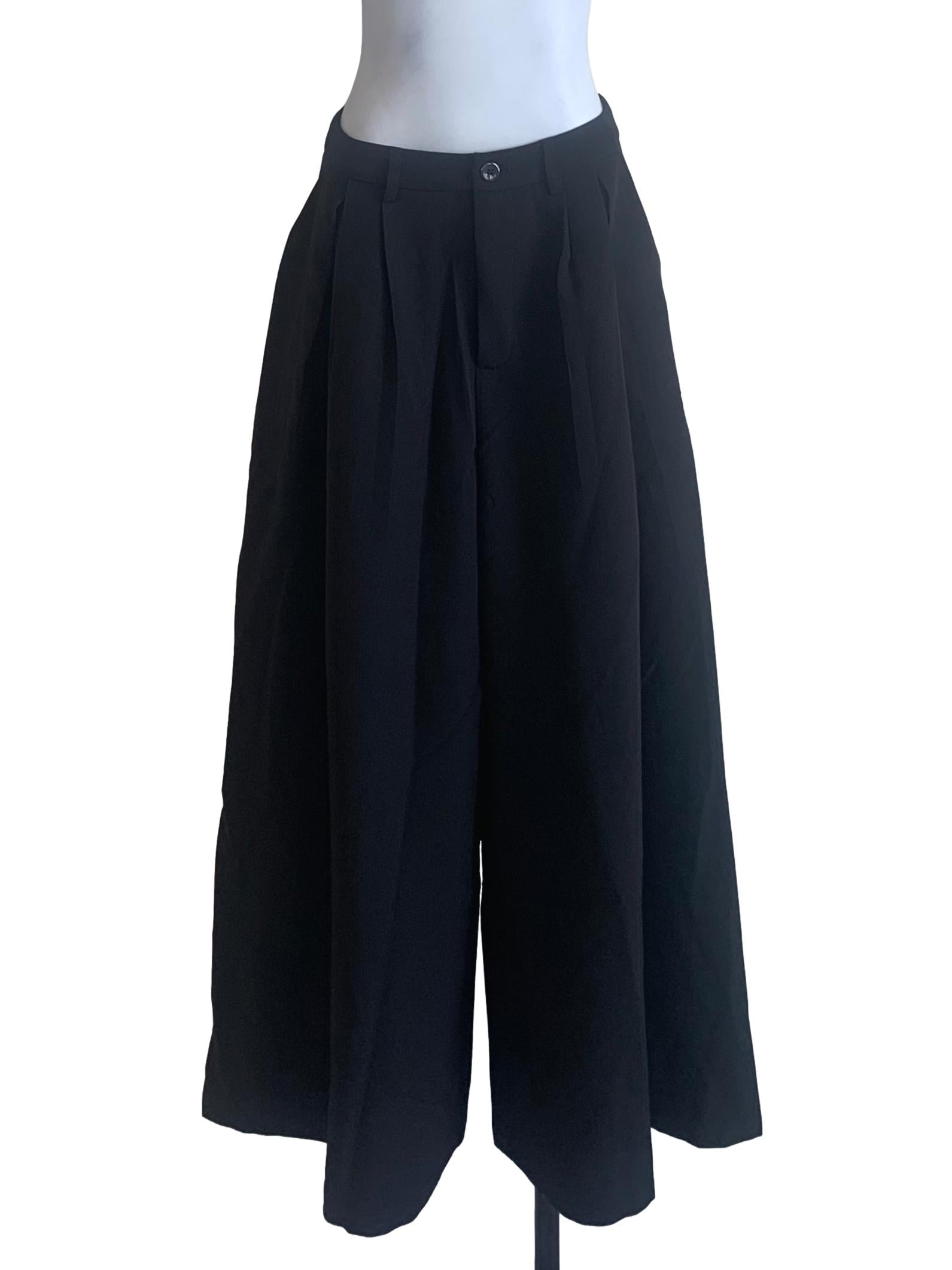 Oil Black Wide Leg Culottes