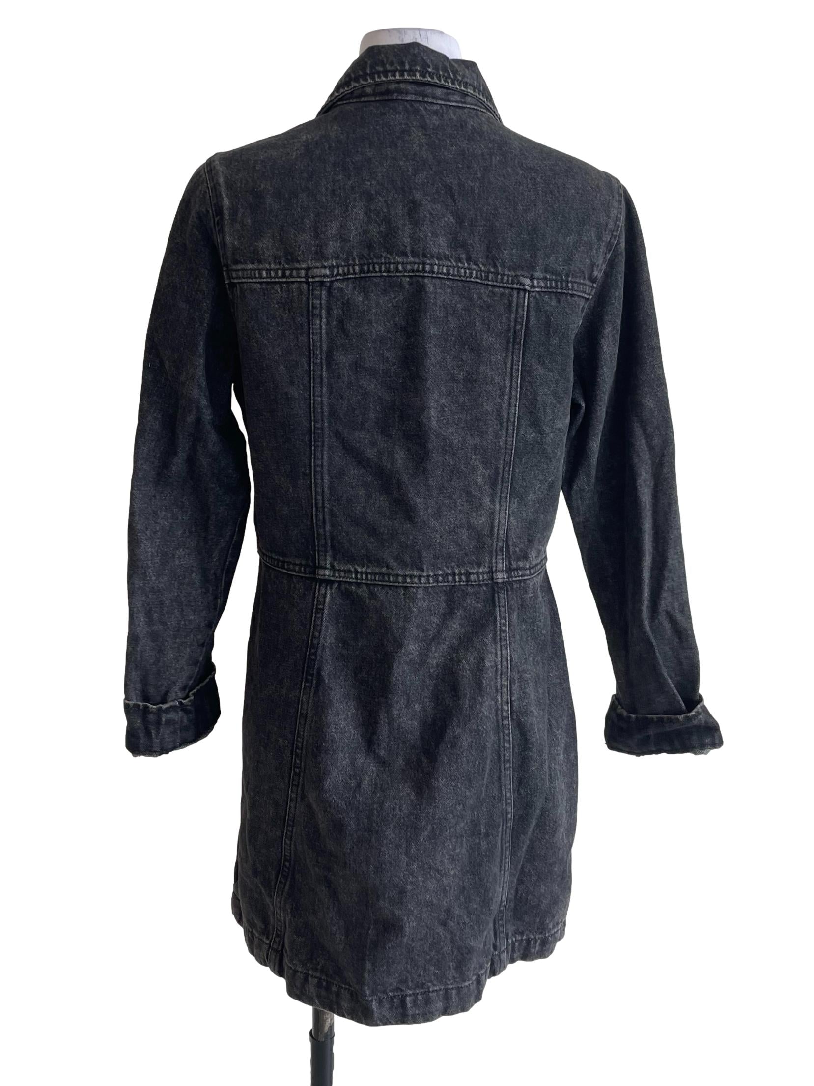 Dark Grey Denim Button Up Dress