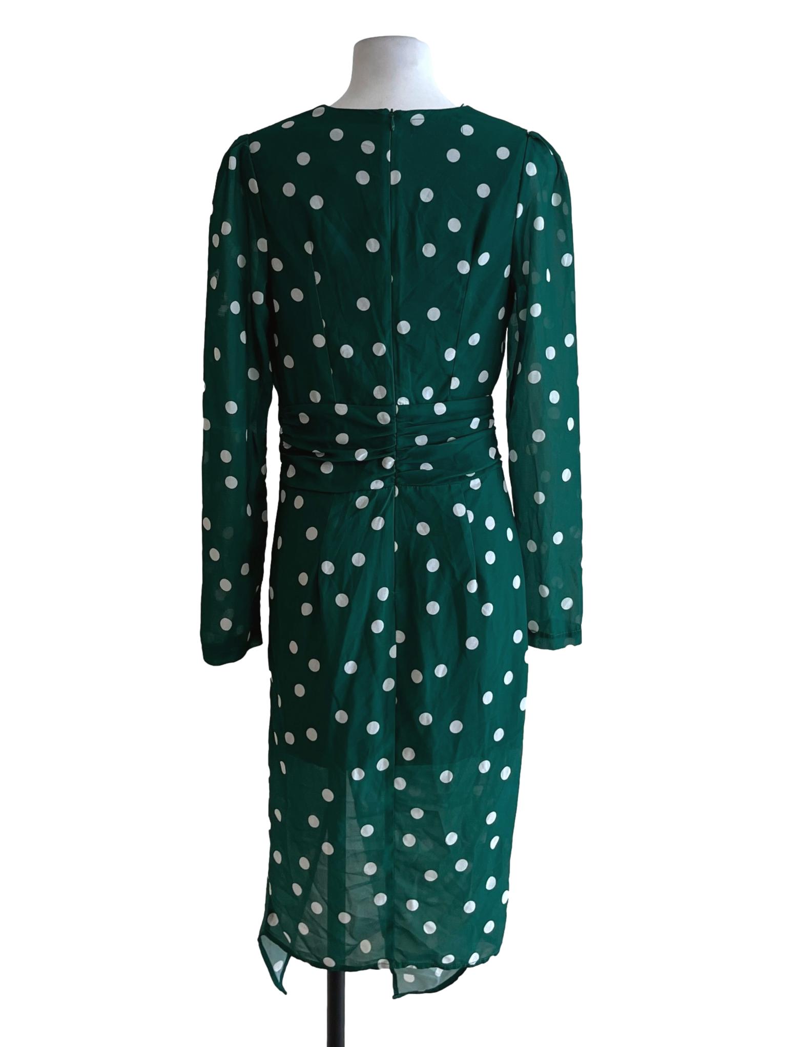 Fern Green Polka Dot Empire Dress