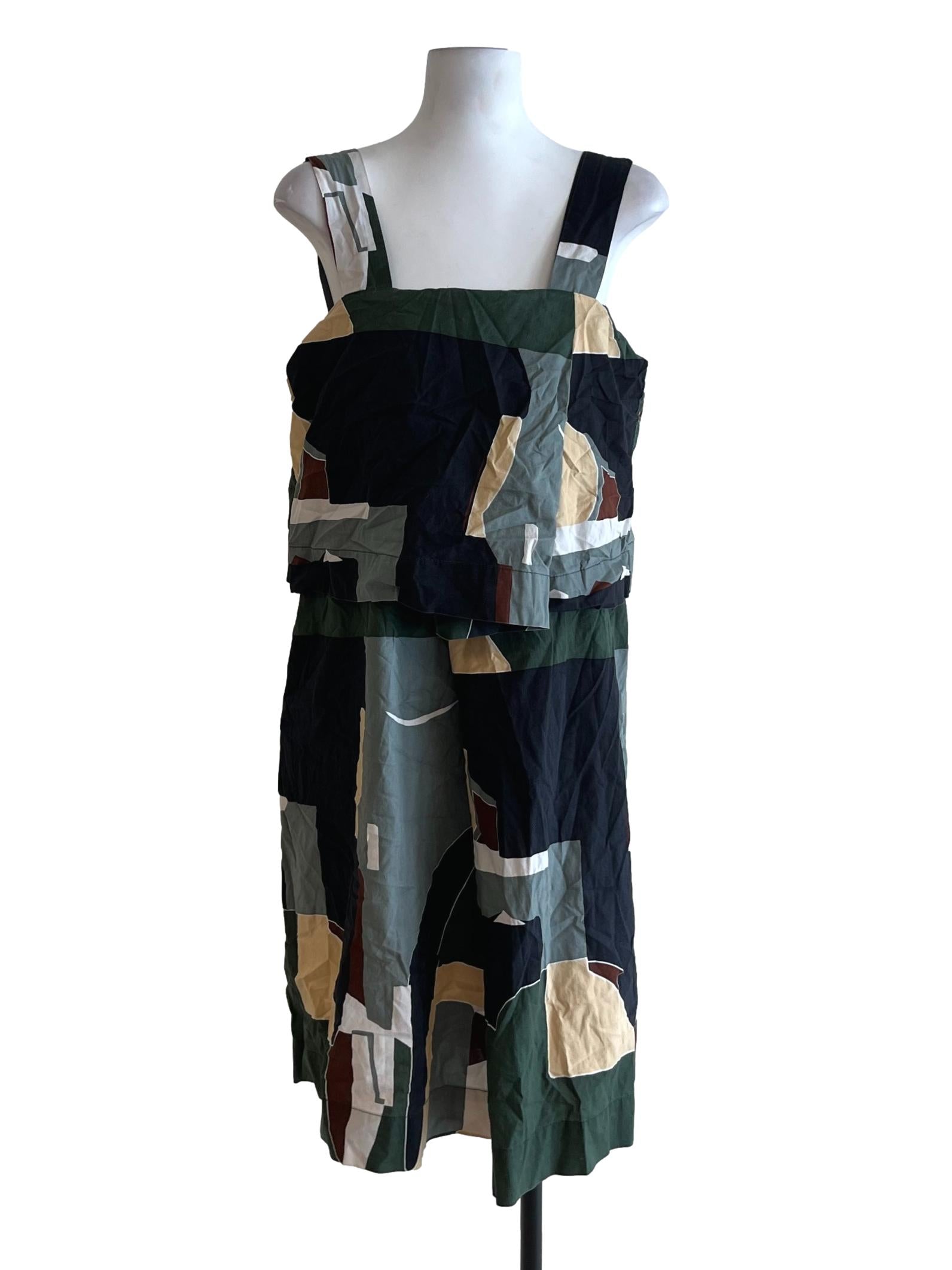 Moss Green Abstract Shift Dress