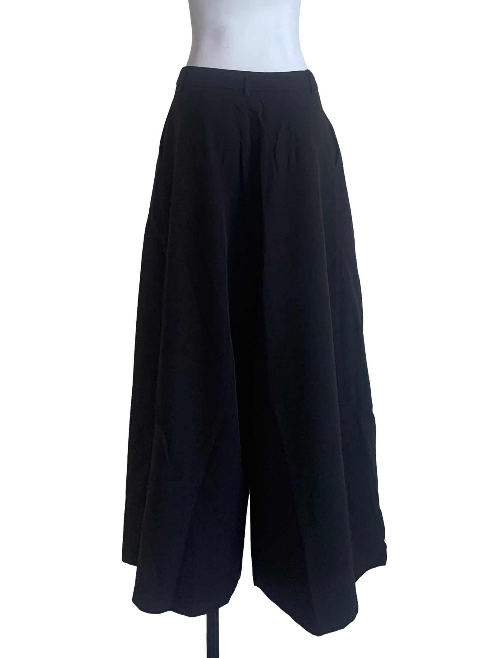 Oil Black Wide Leg Culottes