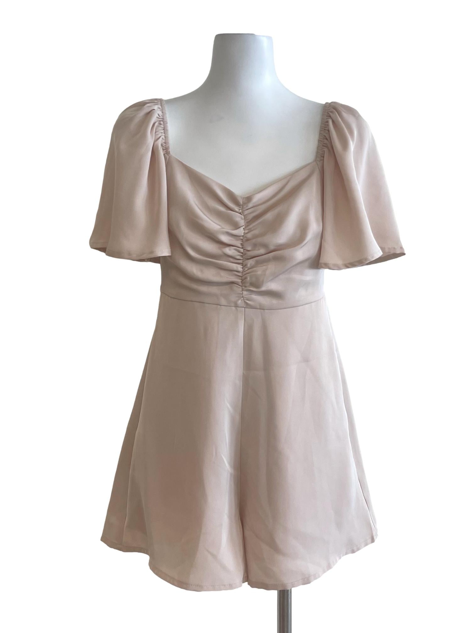 Coconut Sweetheart Neck Cap Sleeve Mini Dress