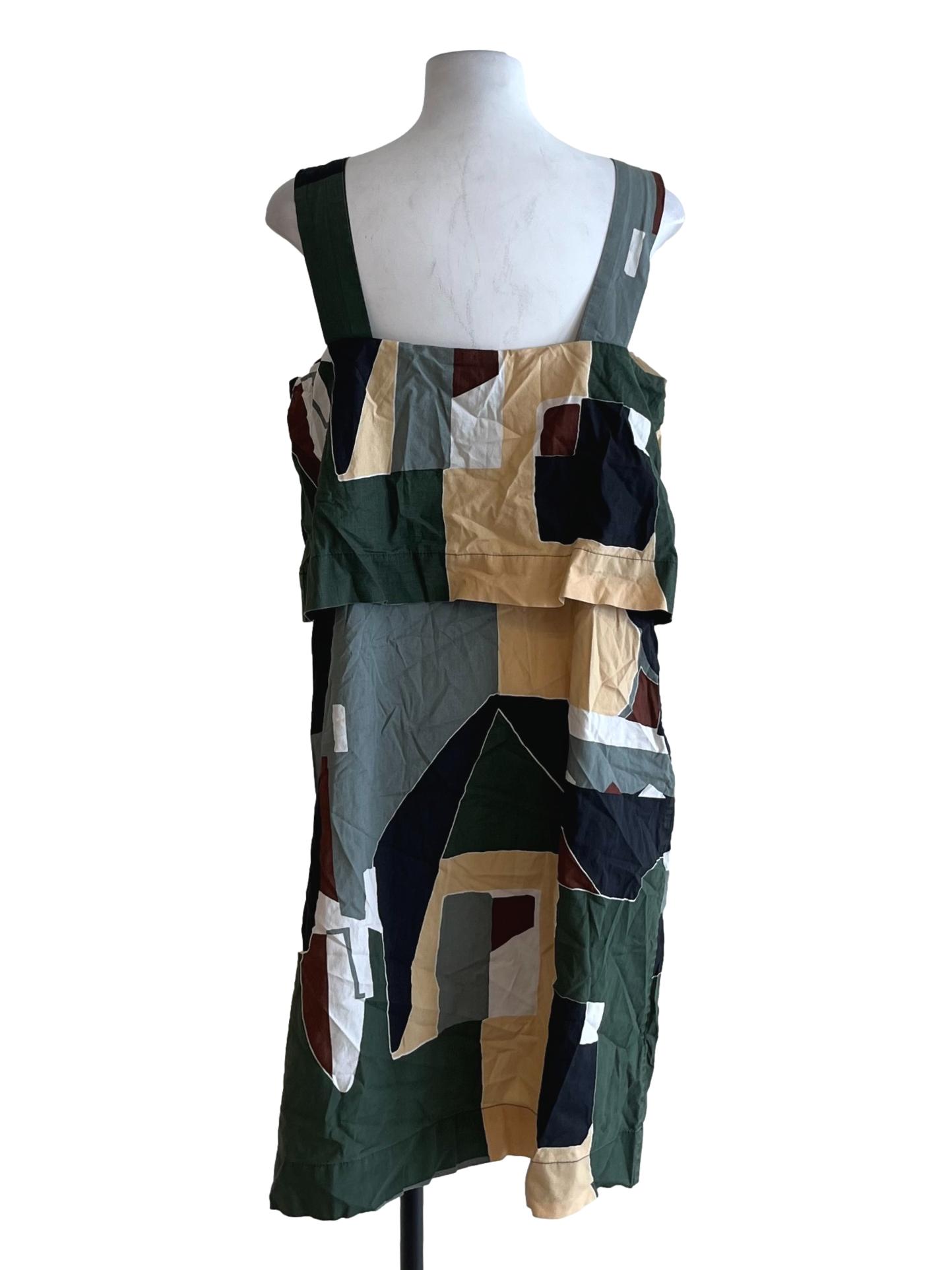 Moss Green Abstract Shift Dress