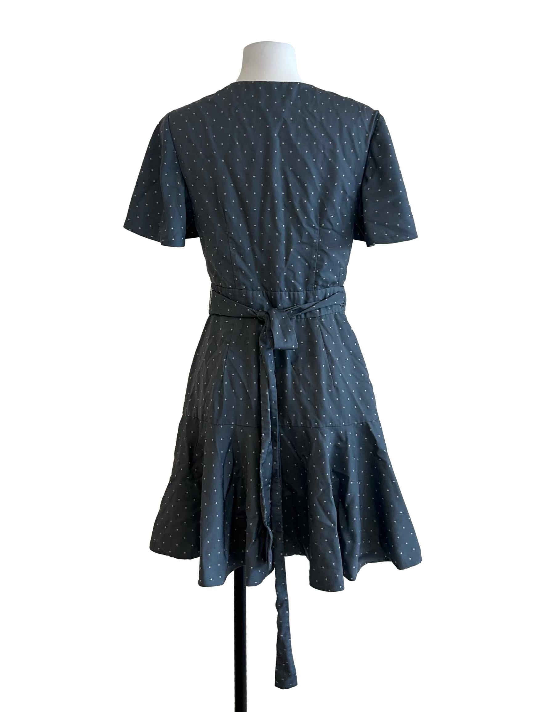 Fossil Grey Polka Dot Wrap Dress