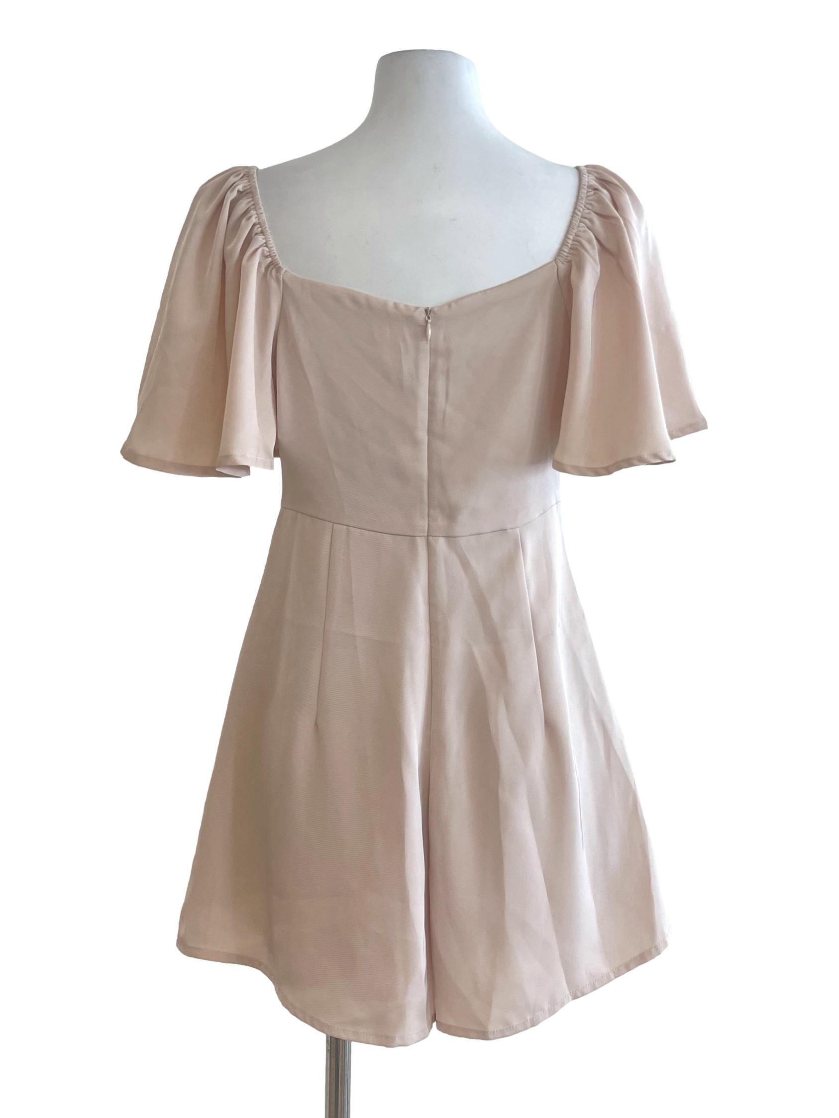 Coconut Sweetheart Neck Cap Sleeve Mini Dress