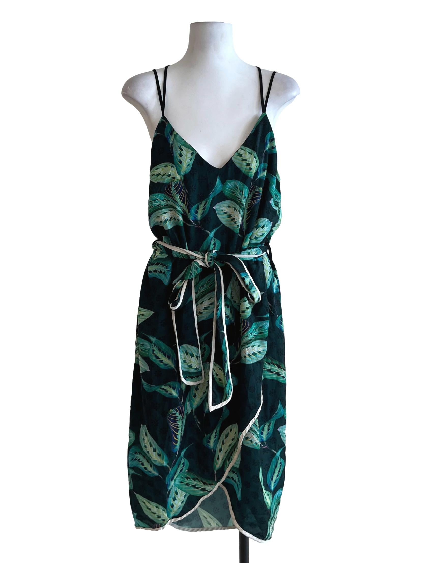 Pine Green Tropical Sheath Dress