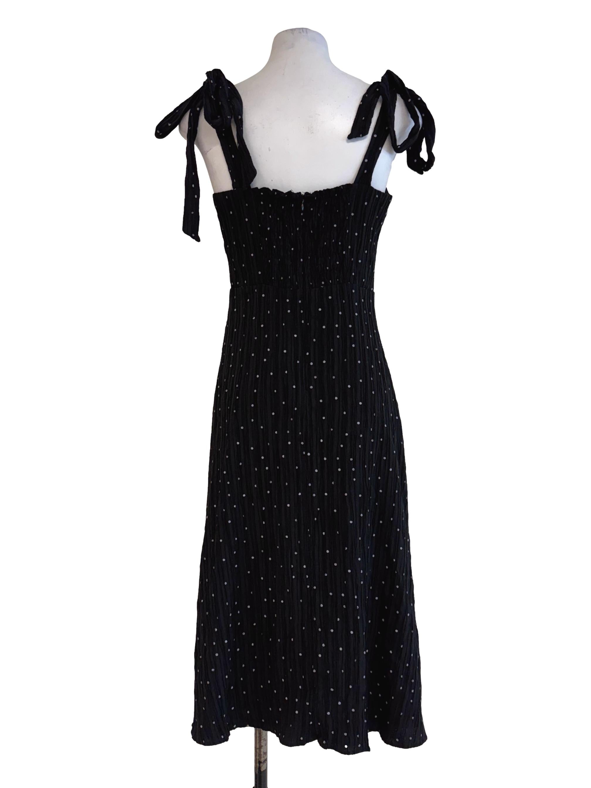 Black Polka Dot Empire Dress LB