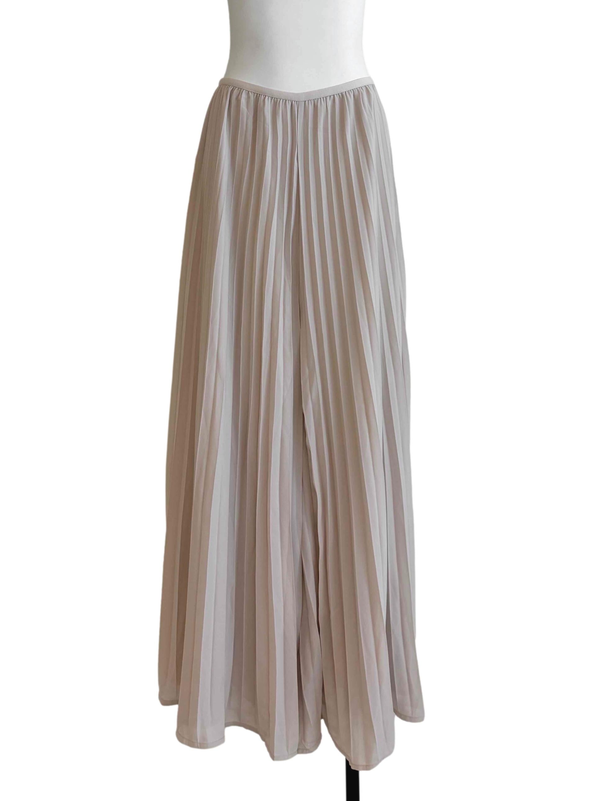 Ivory Beige Pleated Pants