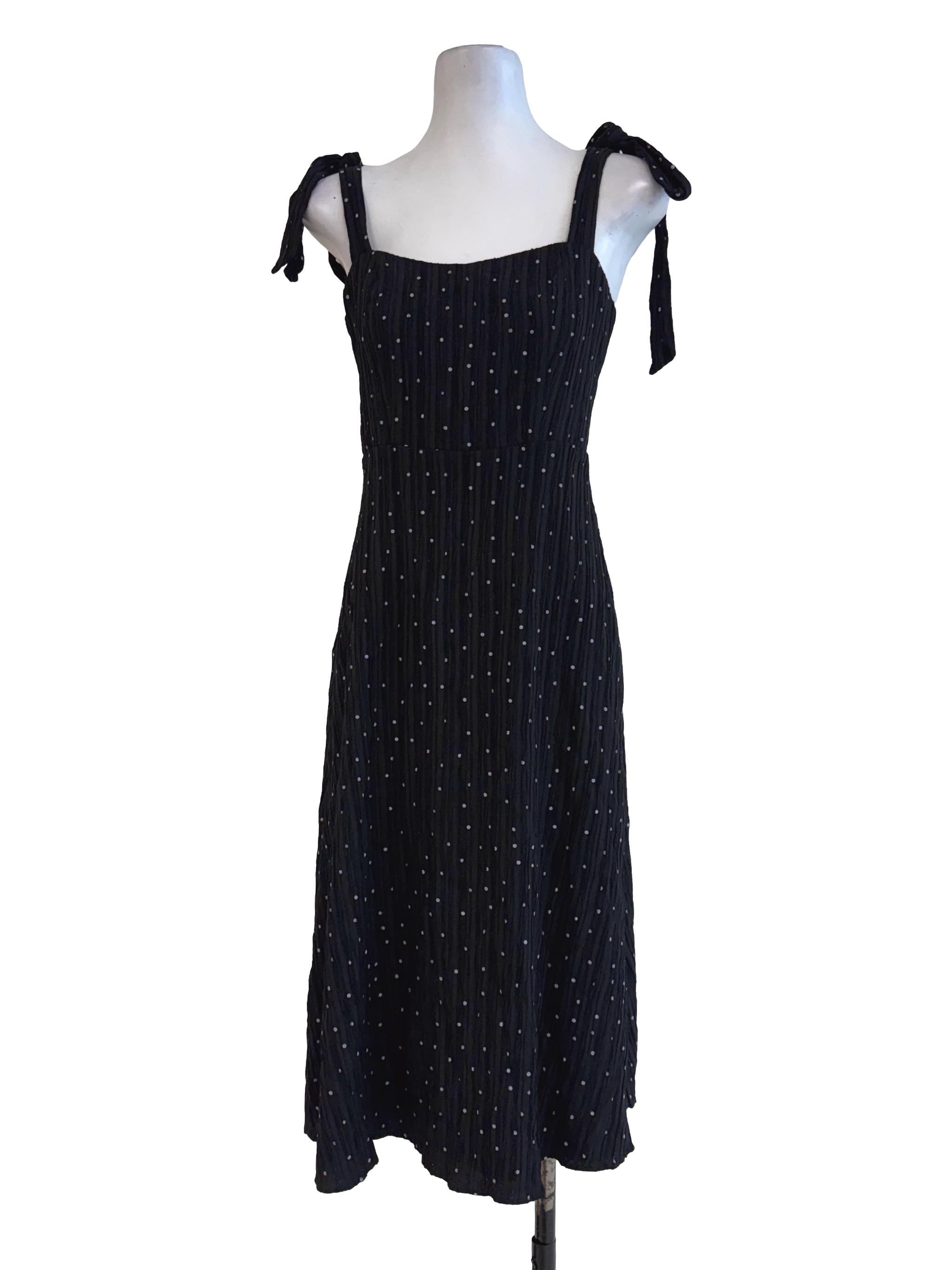 Black Polka Dot Empire Dress LB