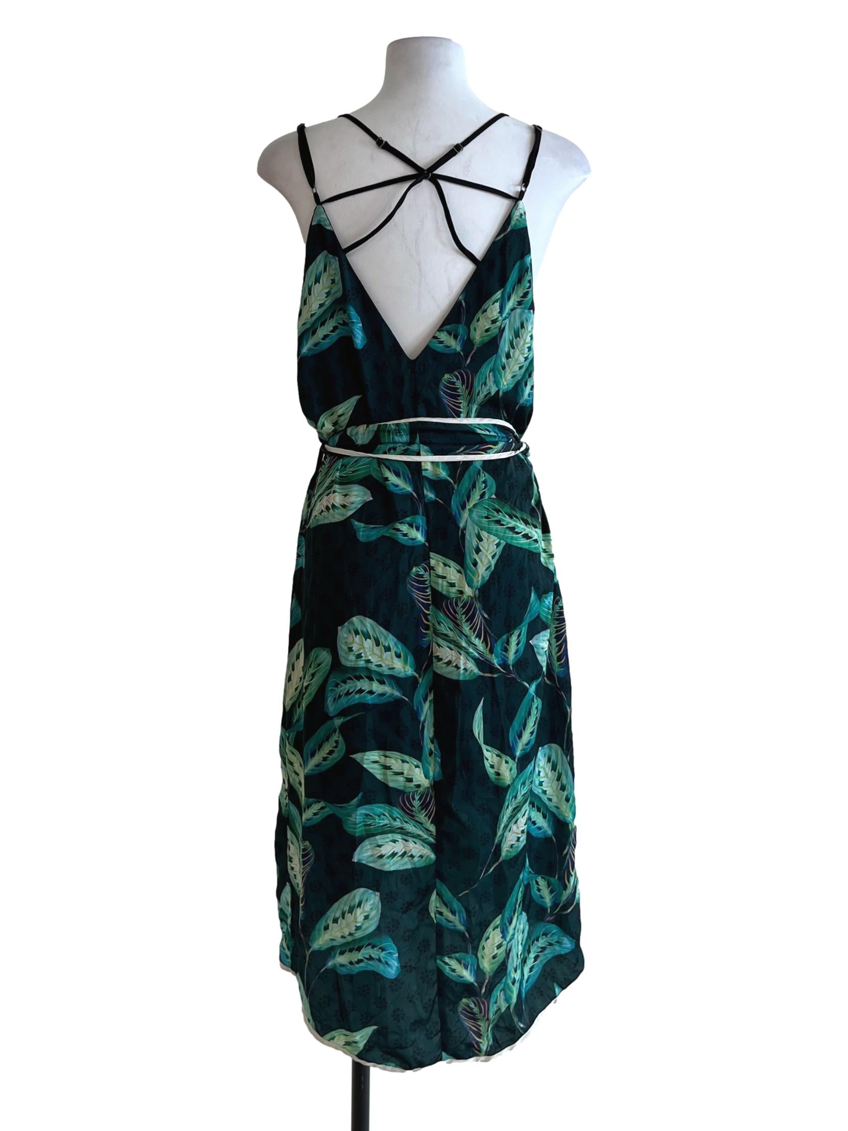 Pine Green Tropical Sheath Dress
