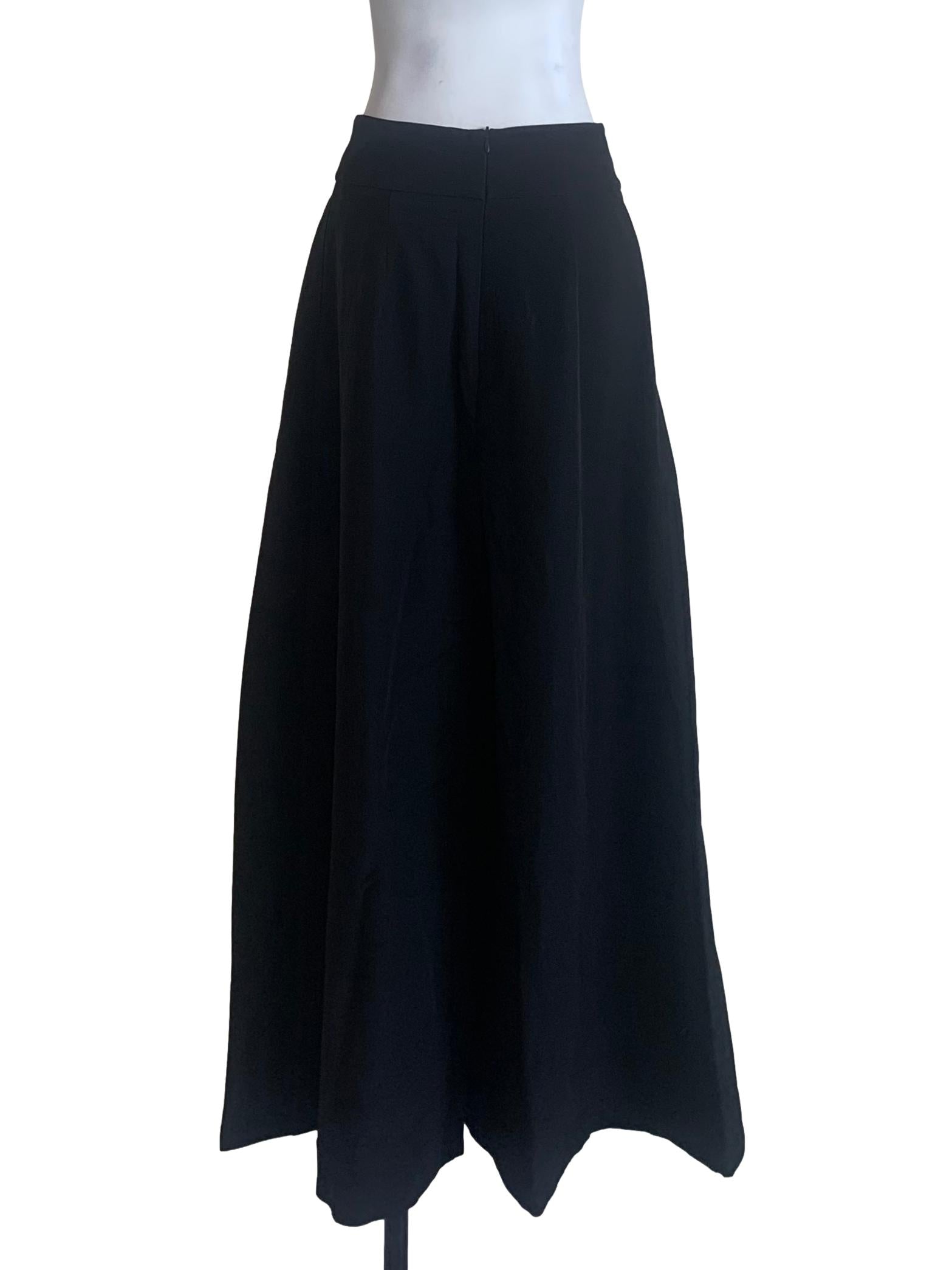 Ebony Black Middle Pleat Culottes