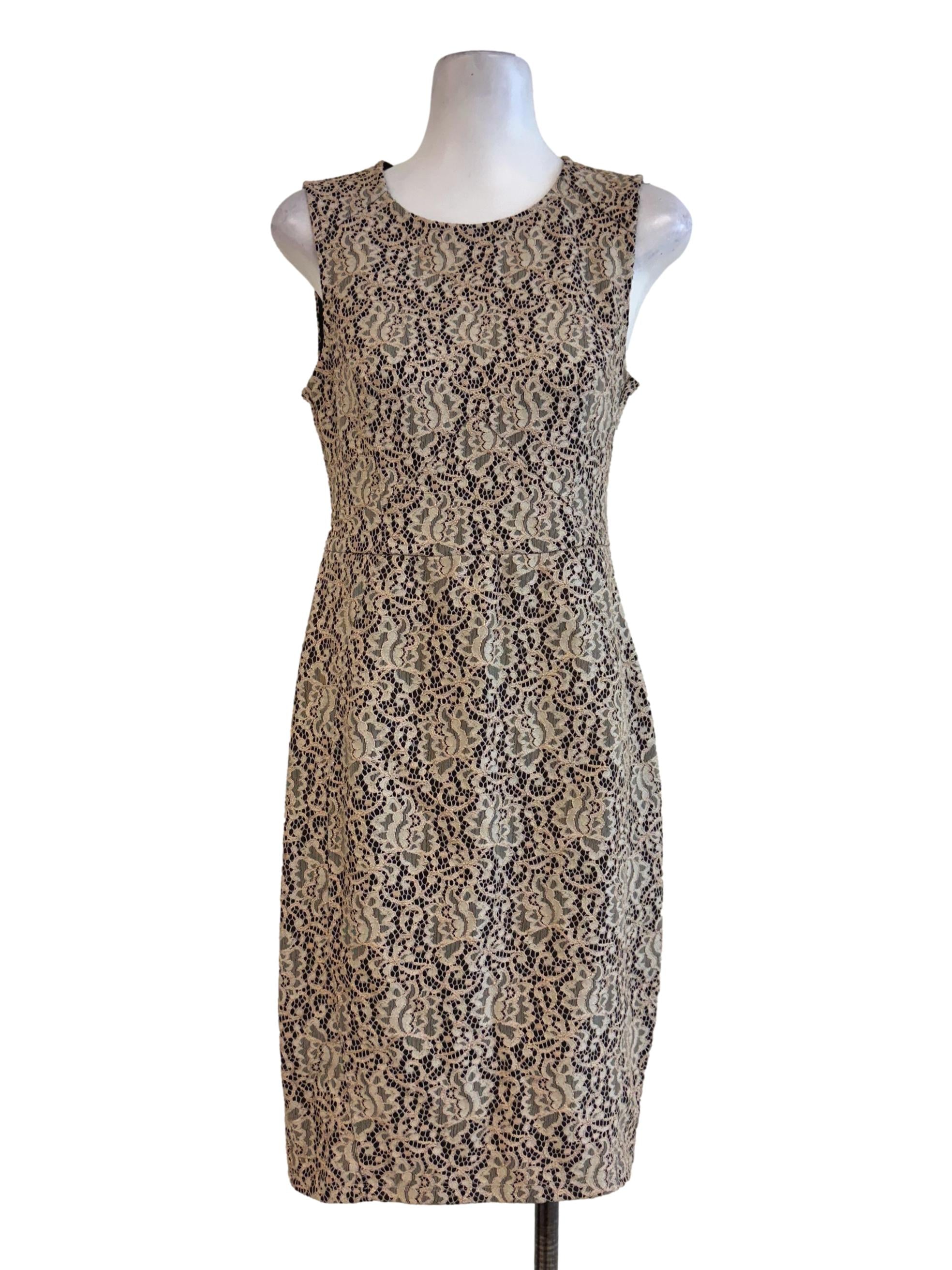 Beige Lace Bodycon Dress
