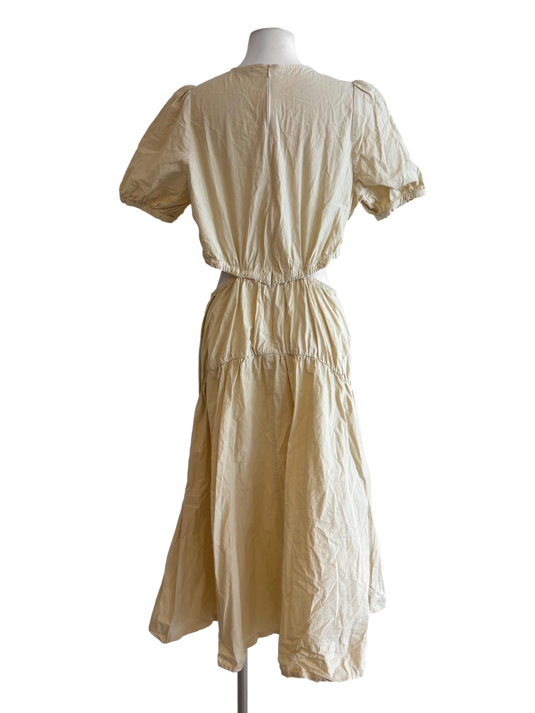Cornsilk Short Sleeve Cotton Dress