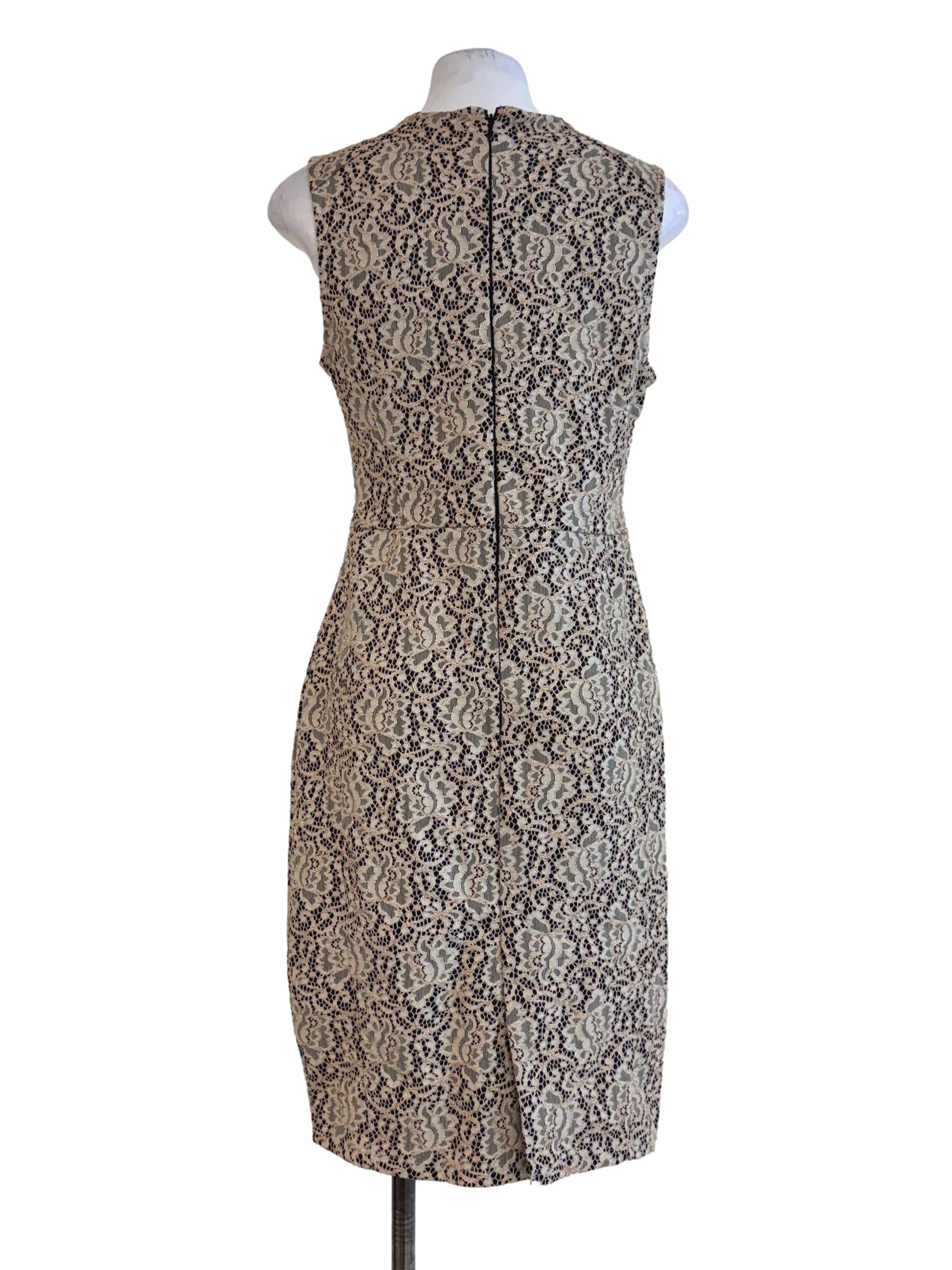 Beige Lace Bodycon Dress