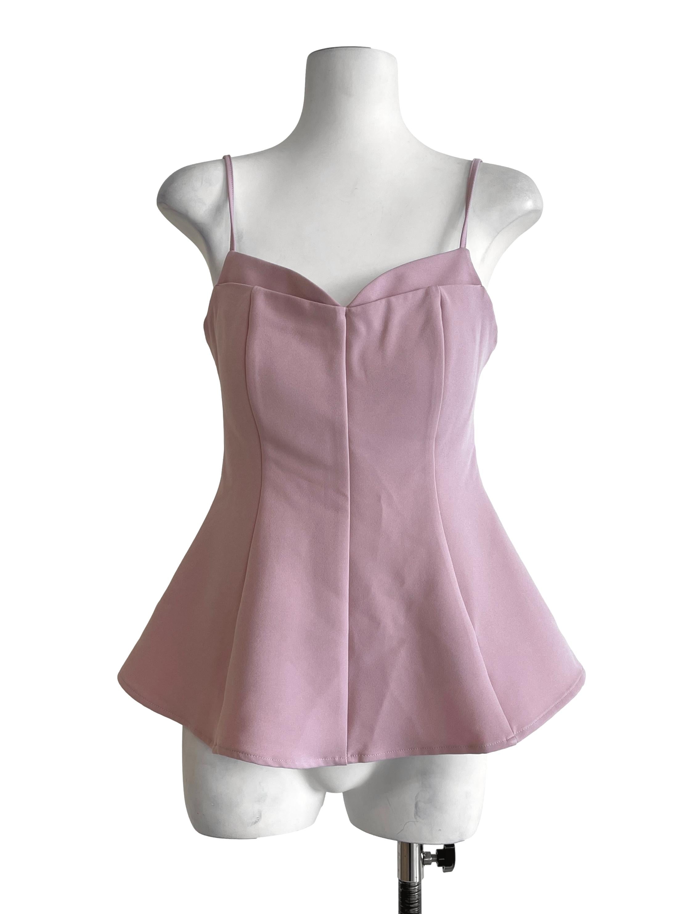 Rose Pink Sweetheart Spaghetti Sleeveless Top