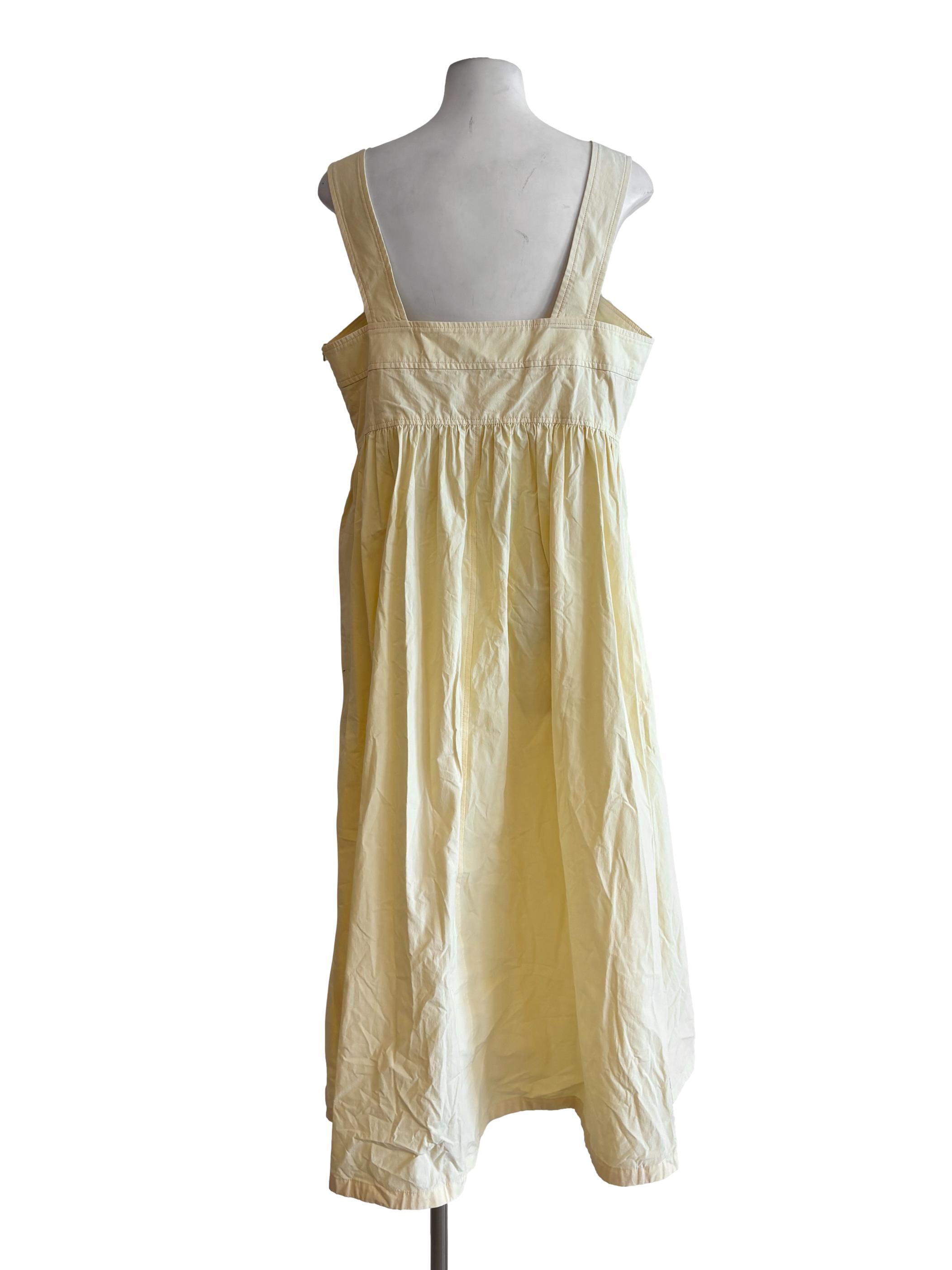 Pastel Yellow Cotton Cargo Dress LB