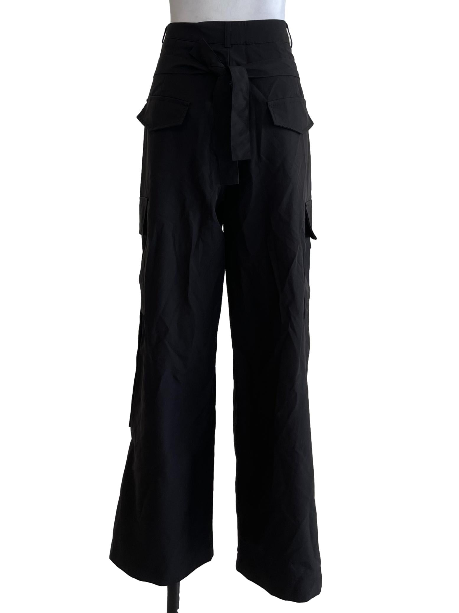 Black Cargo Fashion Pants