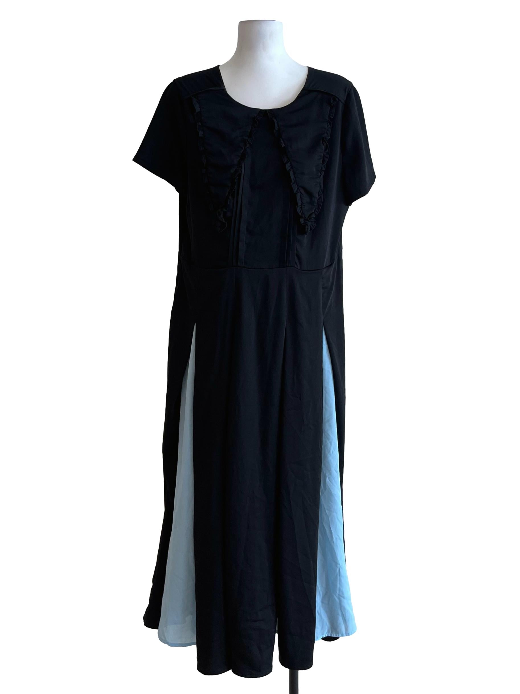 Black Jewel Neckline Empire Dress