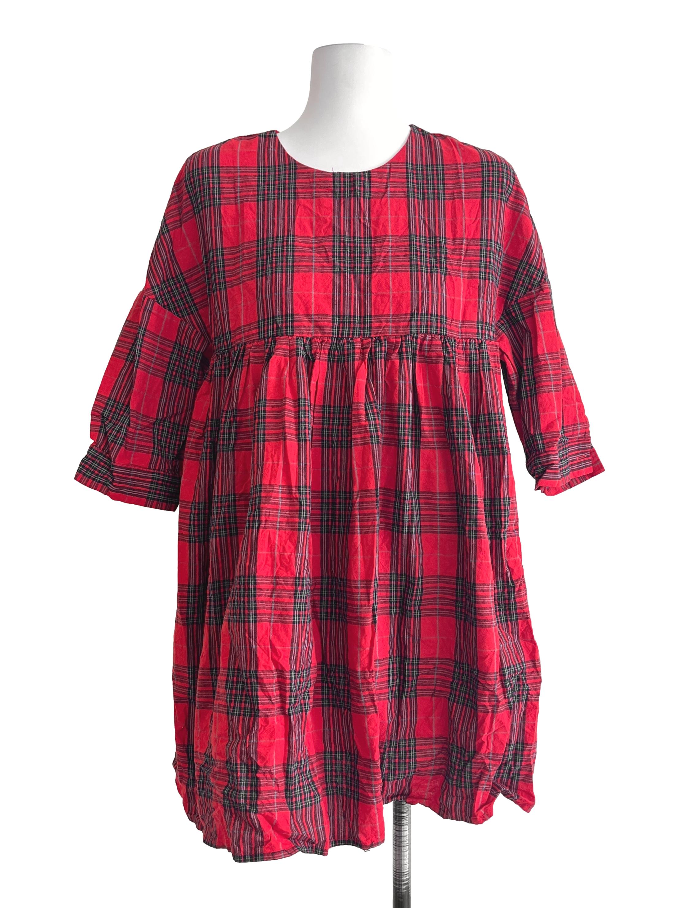 Candy Red Halter Quarter Sleeve Dress