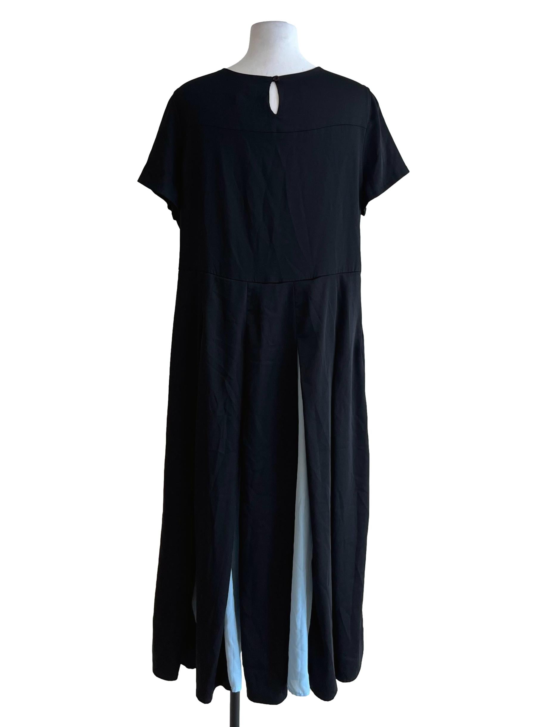 Black Jewel Neckline Empire Dress