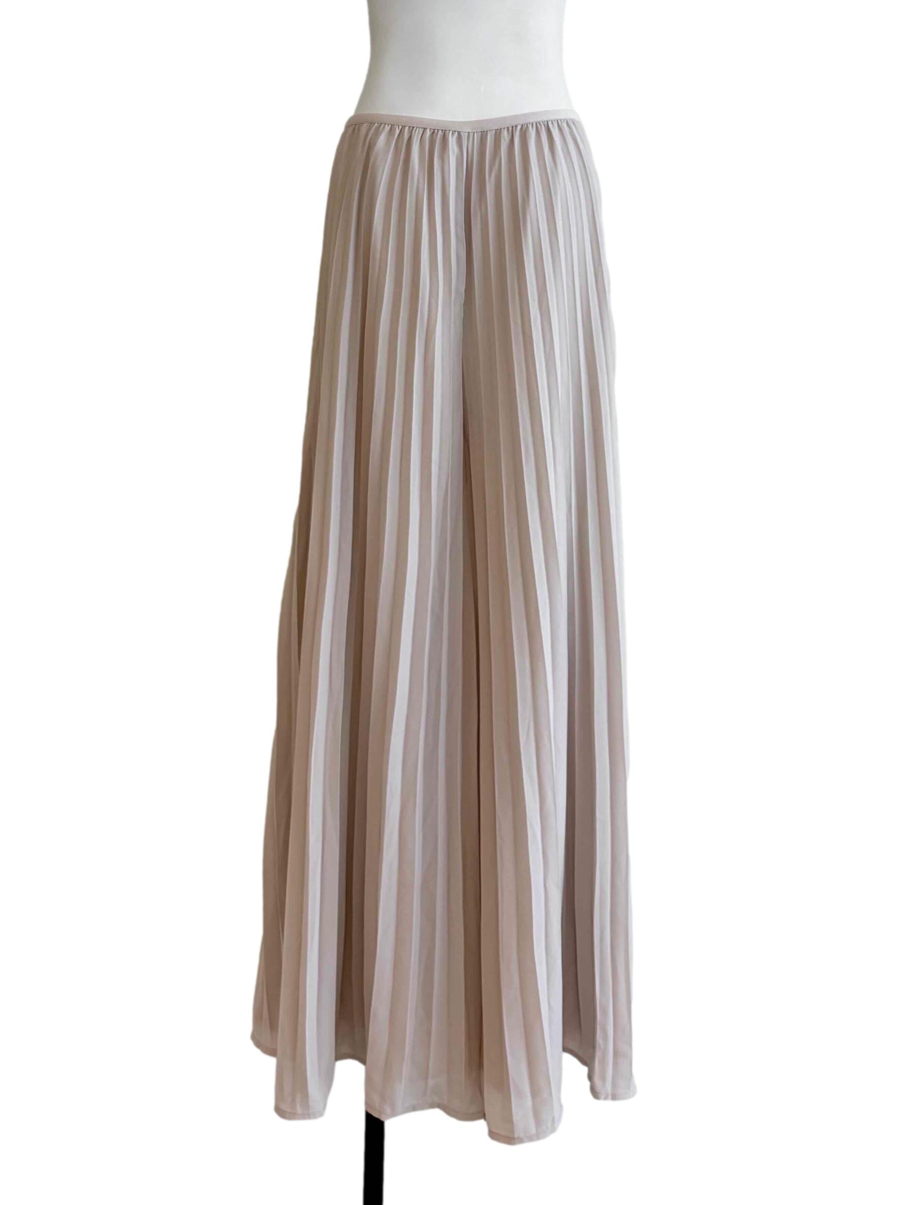 Ivory Beige Pleated Pants
