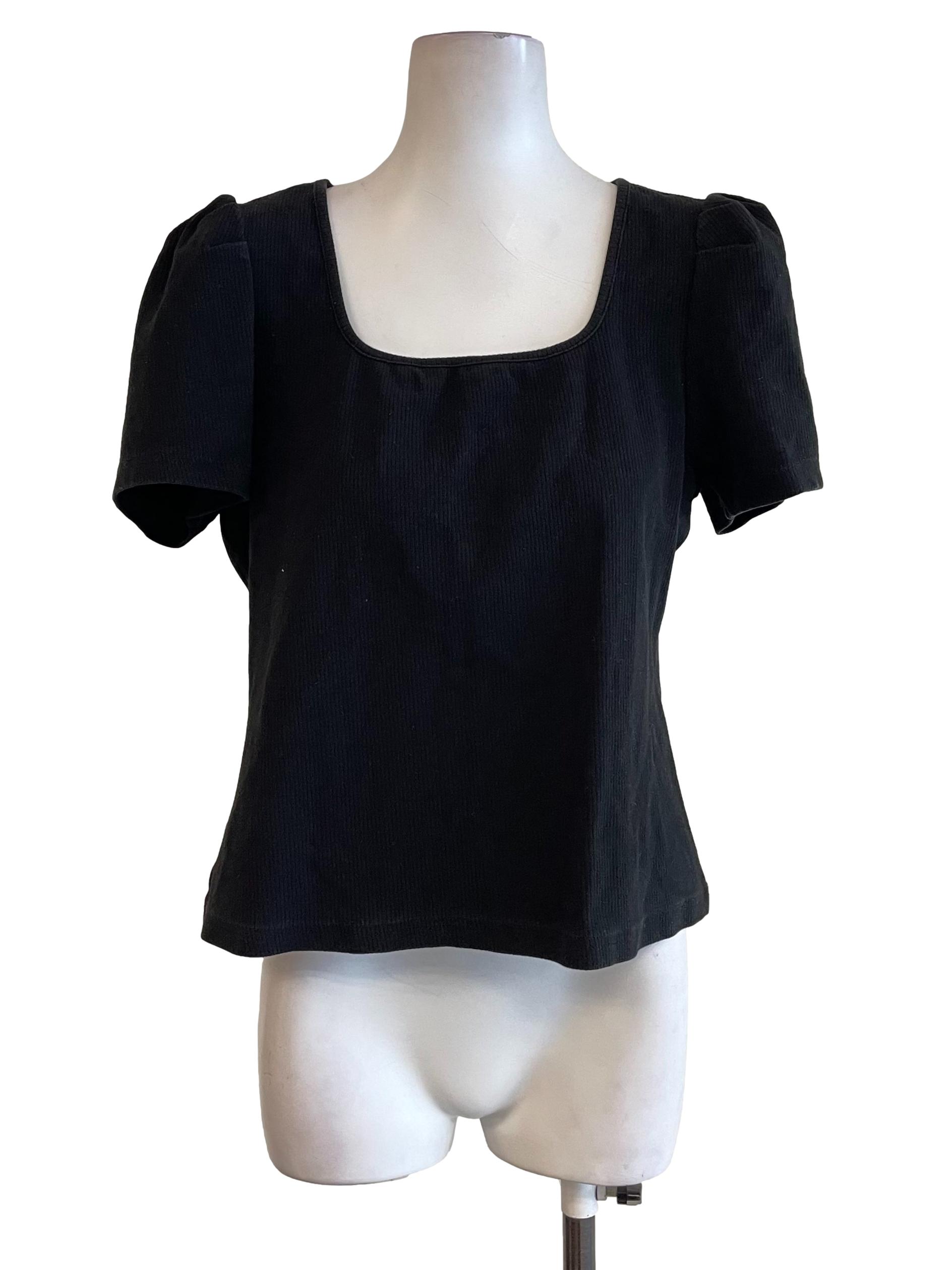 Black Mutton Sleeves Top