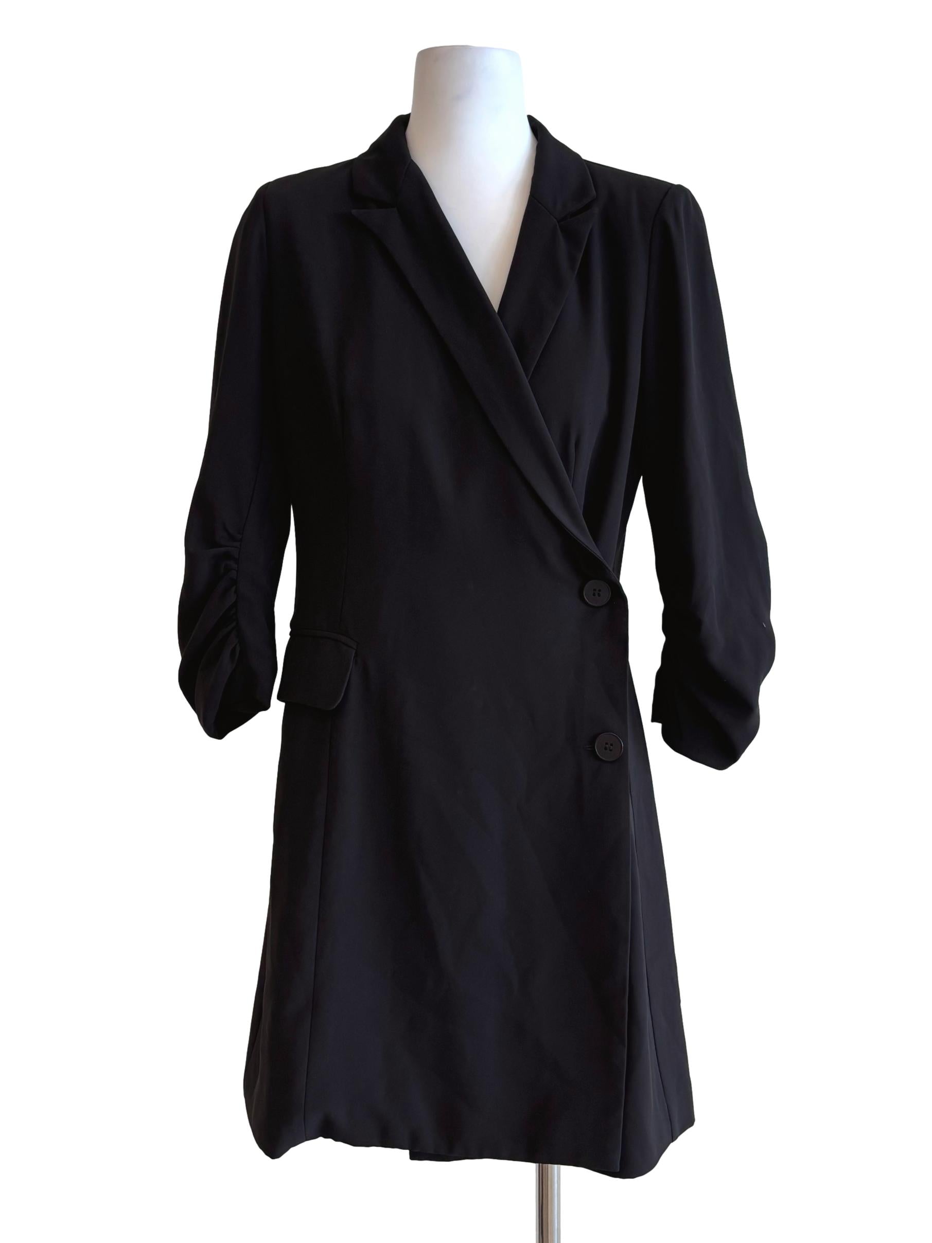 Night Black Surplice Blazer Dress LB