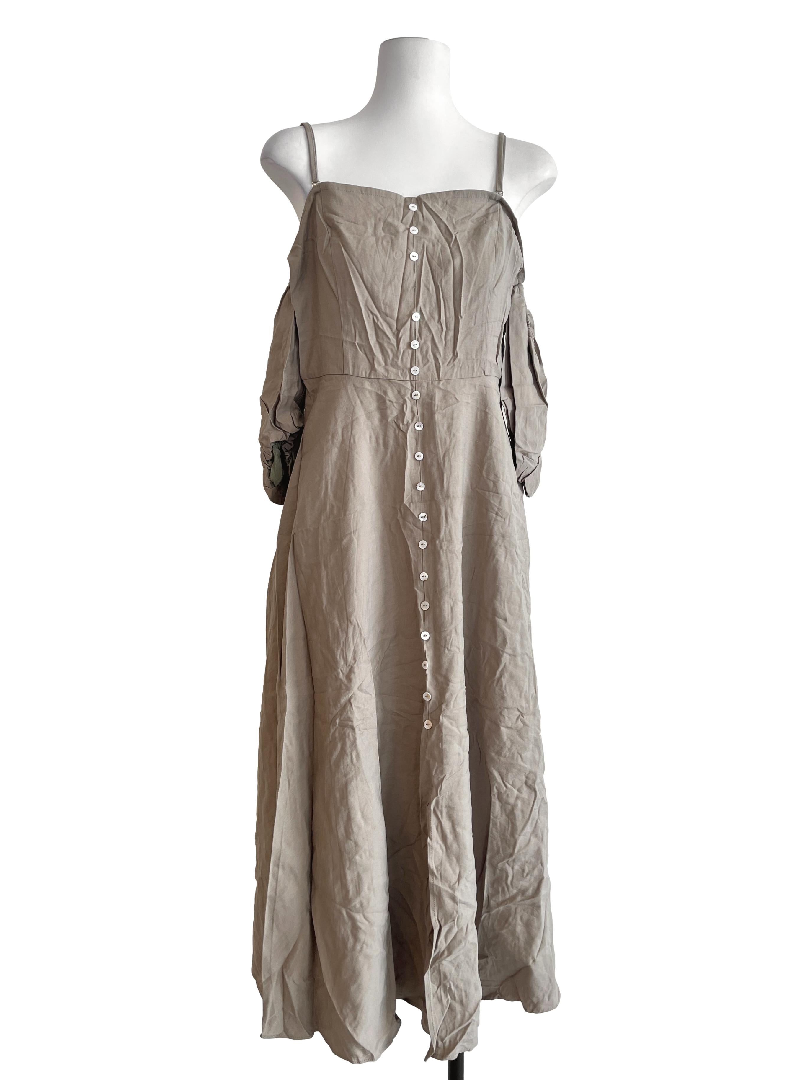 Sage Green Off Shoulder A-Line Dress