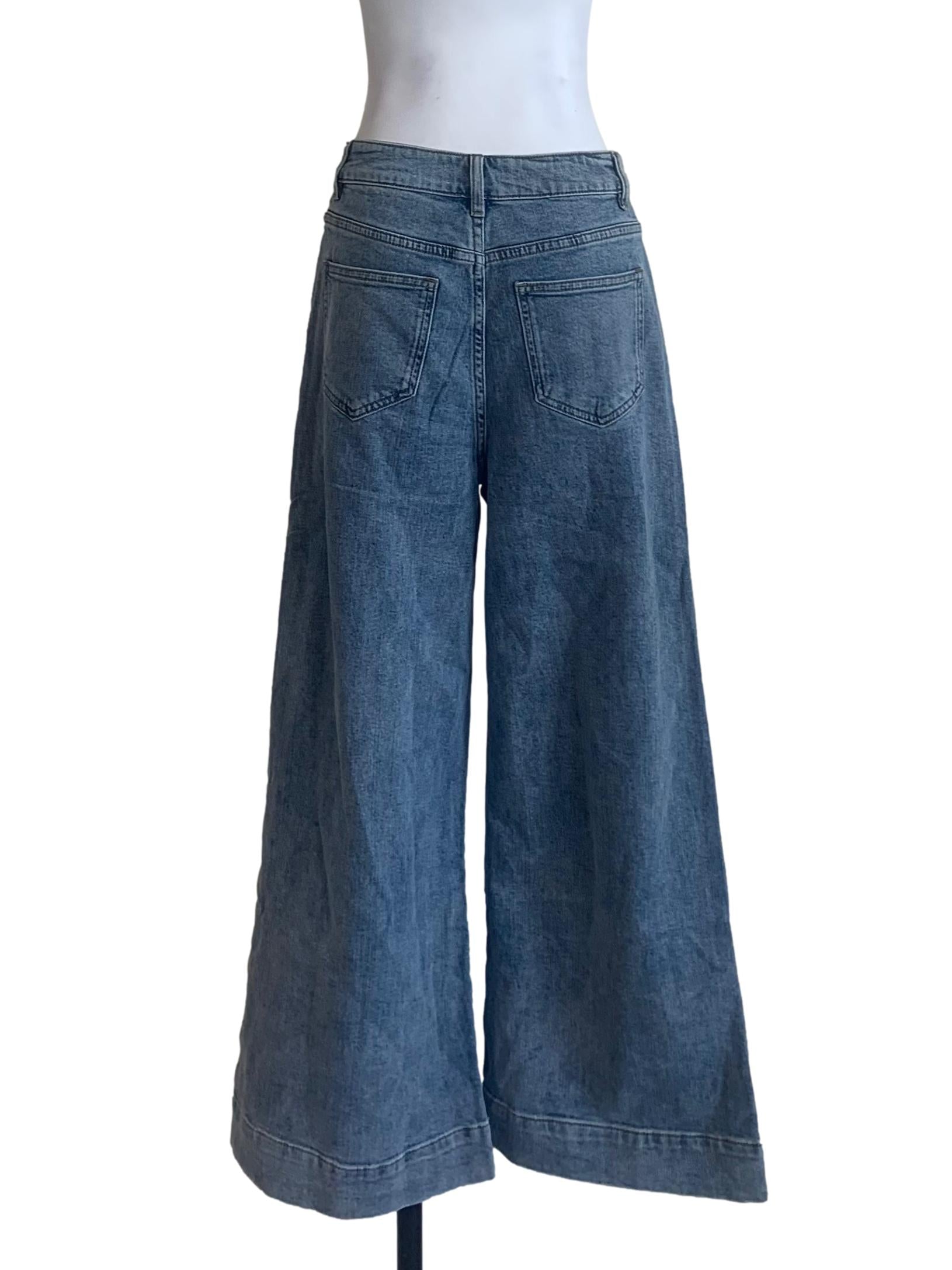 Aegean Blue Wide Leg Jeans