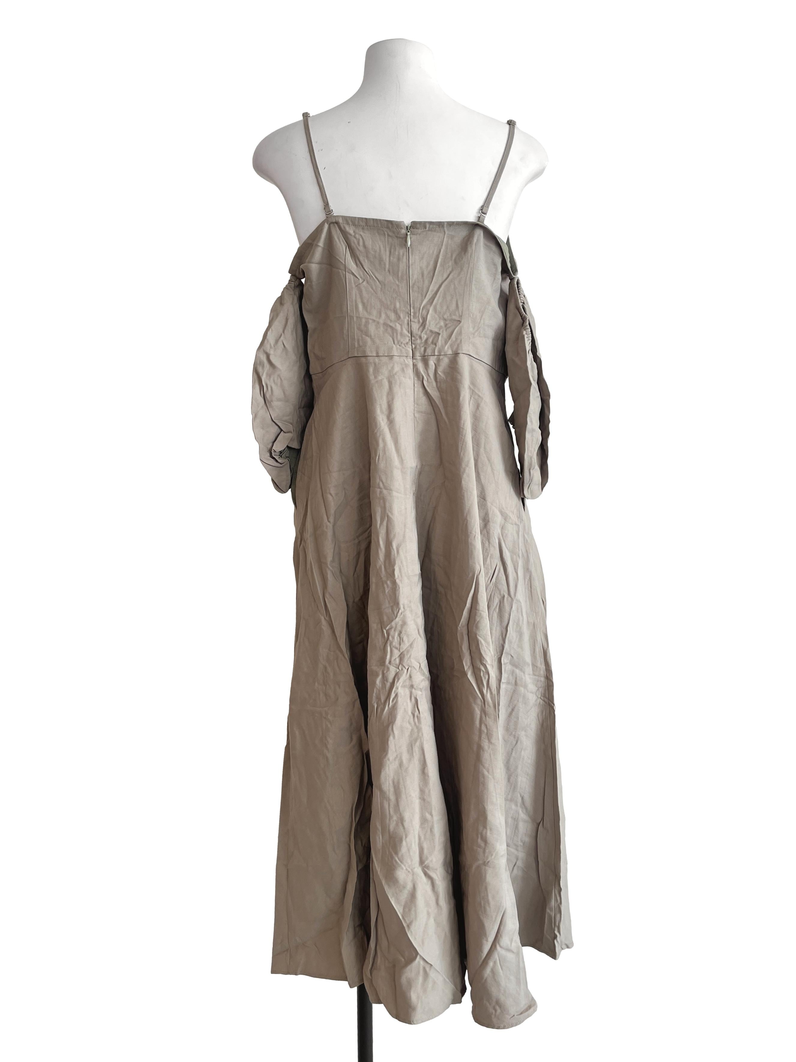 Sage Green Off Shoulder A-Line Dress