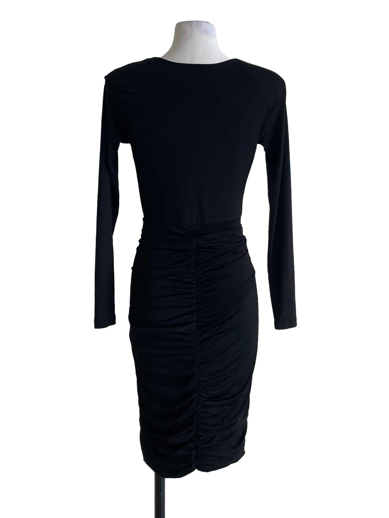 Black Deep V Neck Bodycon Dress