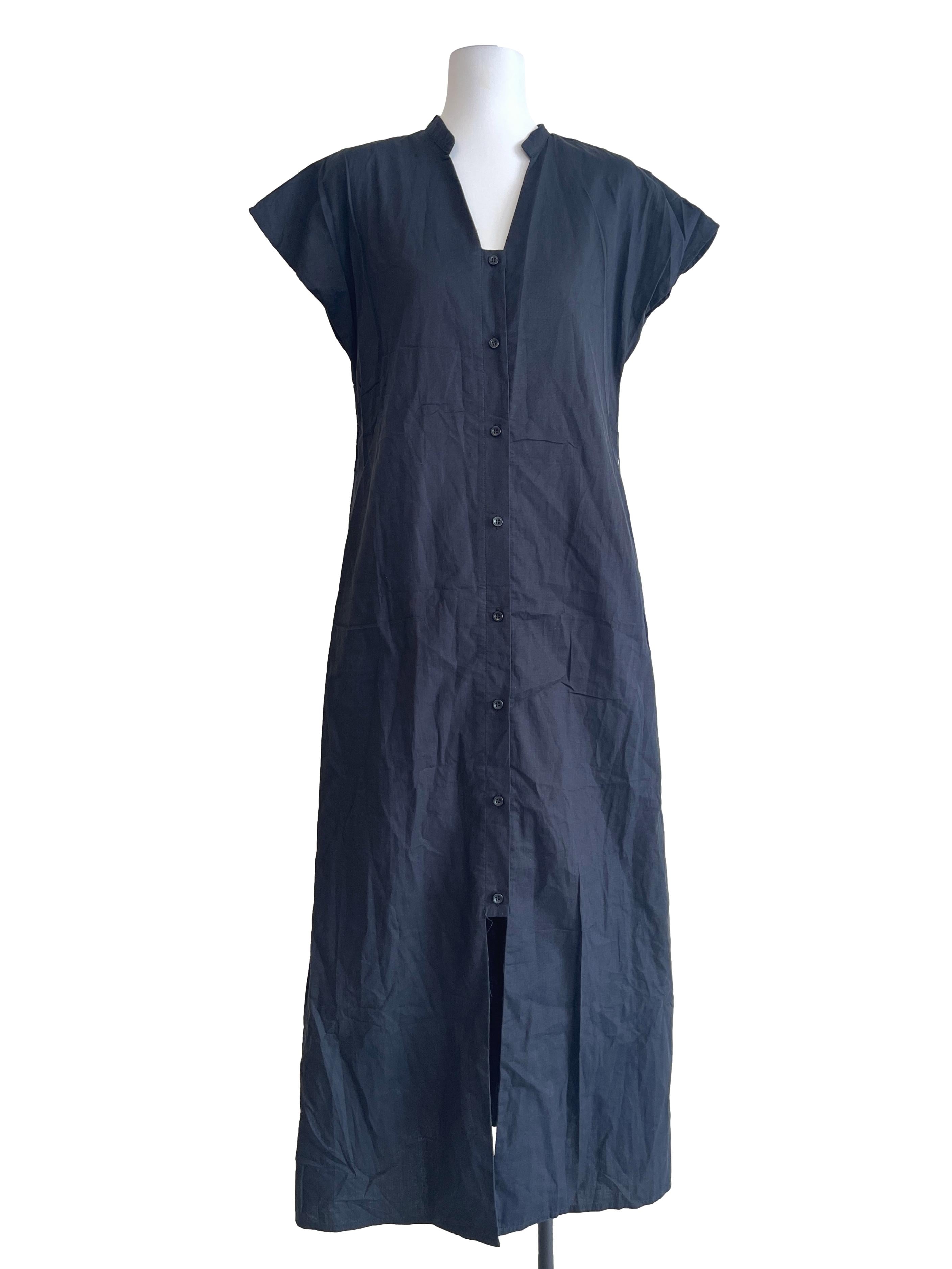 Jade Black V-Neck Shirt Dress LB