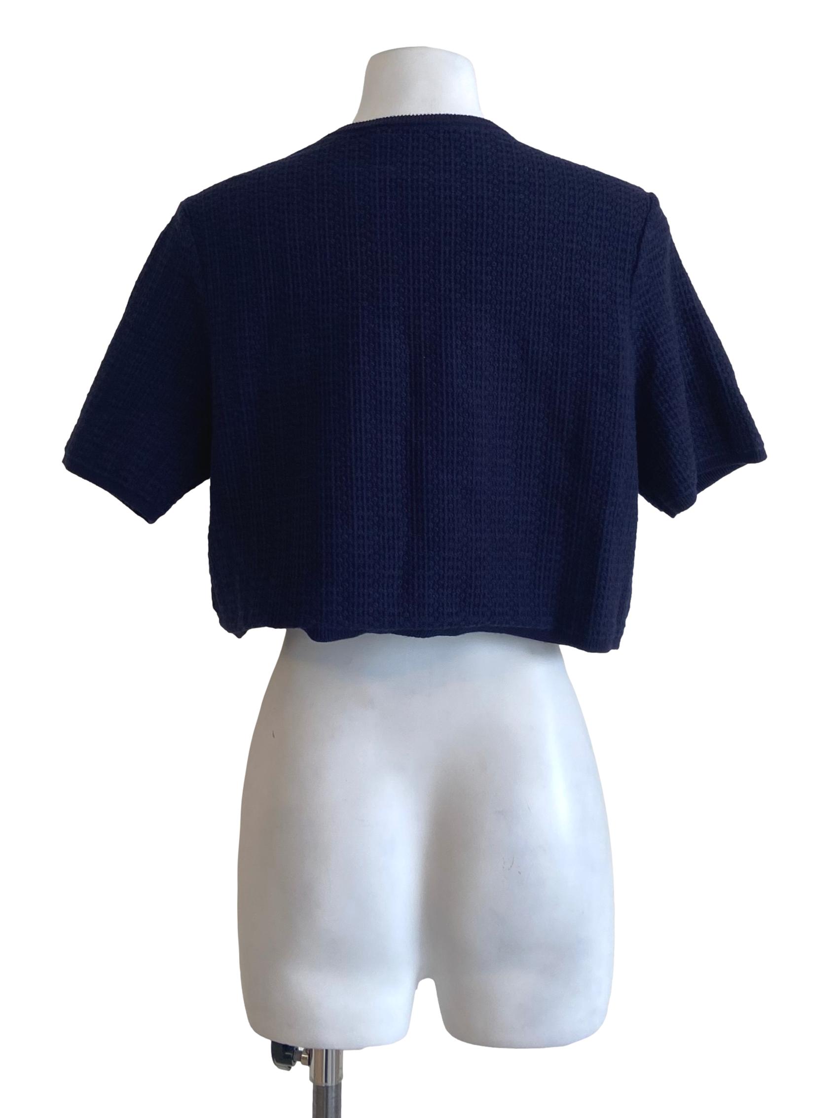 Navy Blue Knitted Blouse