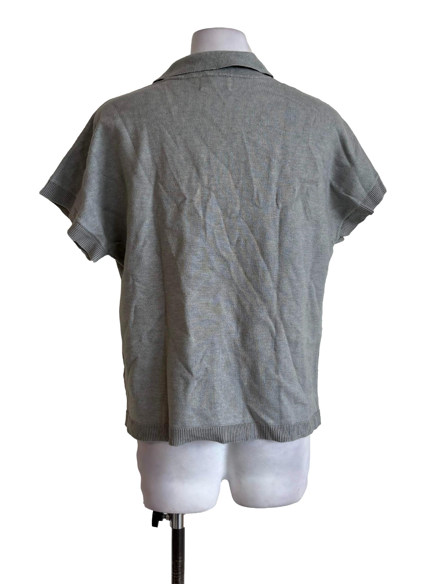 Sage Green Knitted Polo Shirt OSN