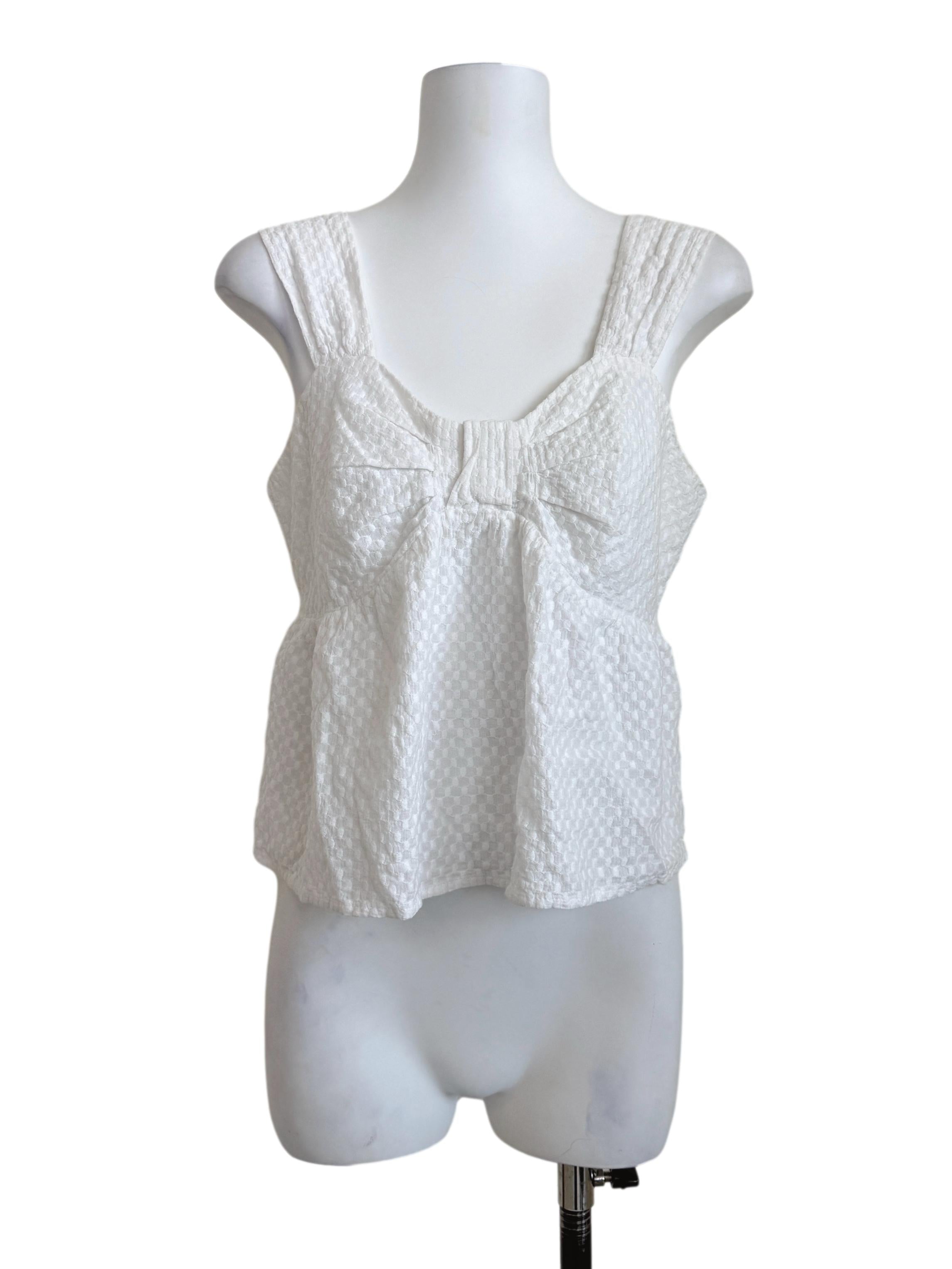 White Sweetheart Neck Top