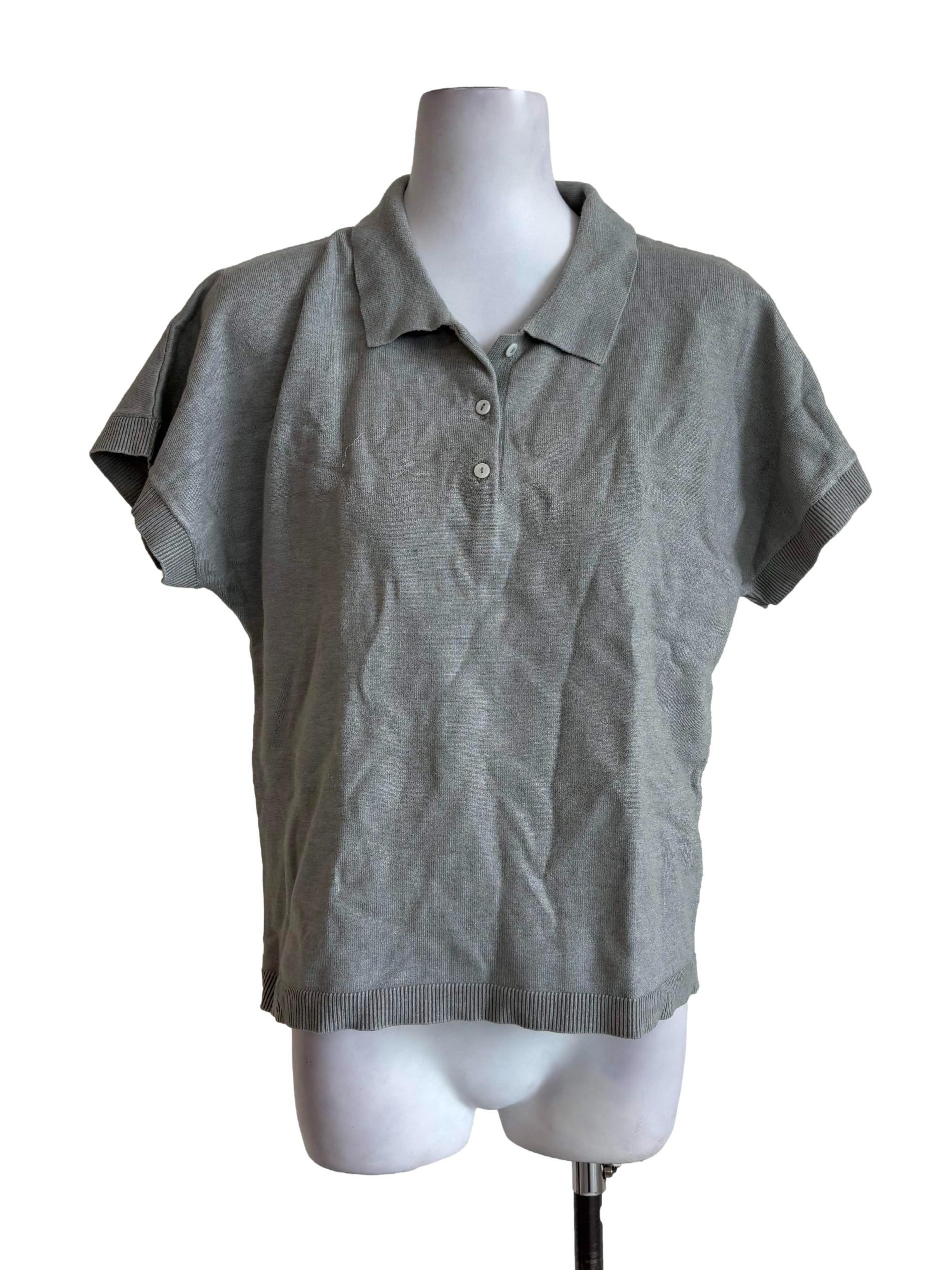 Sage Green Knitted Polo Shirt OSN