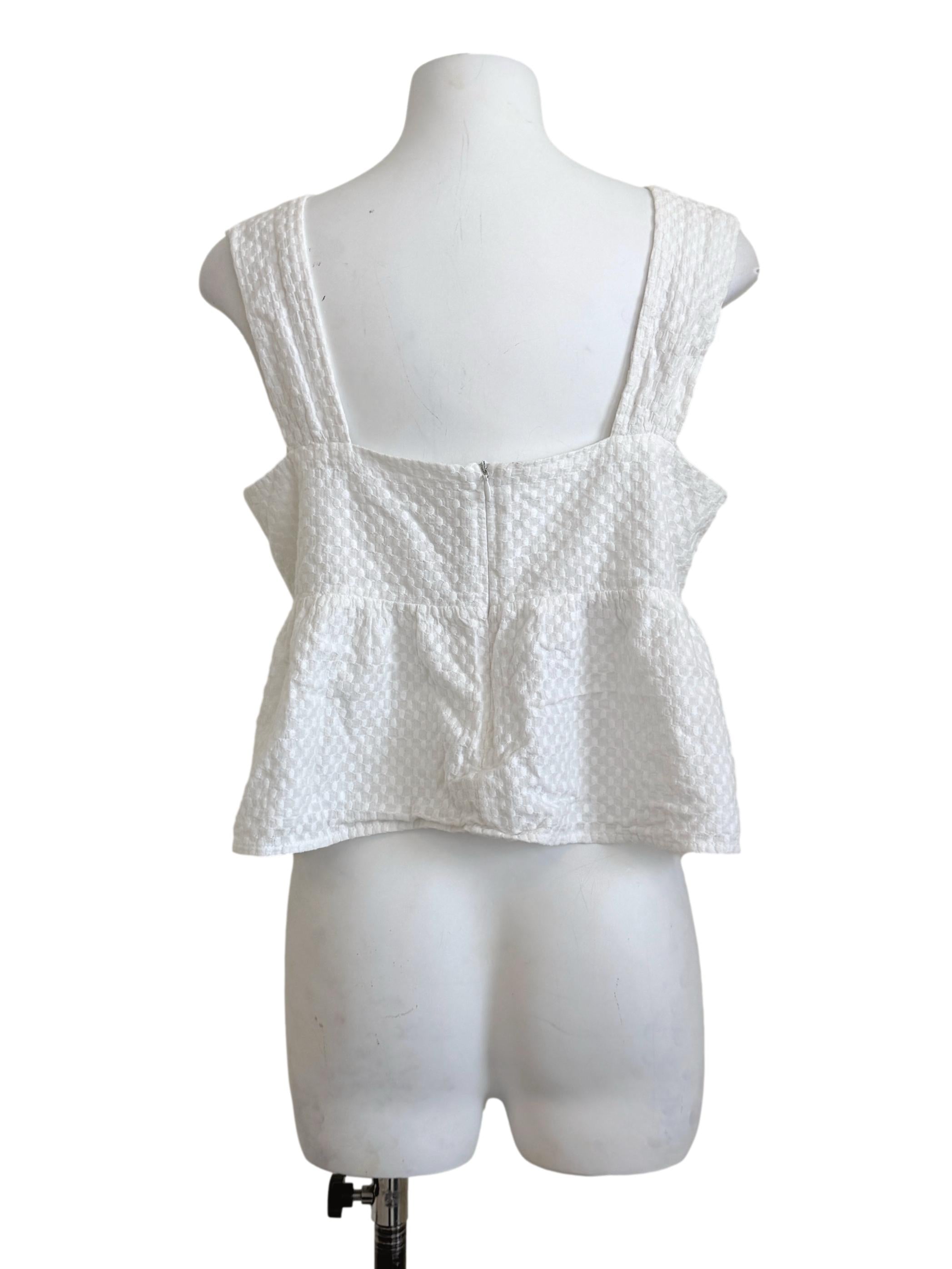 White Sweetheart Neck Top