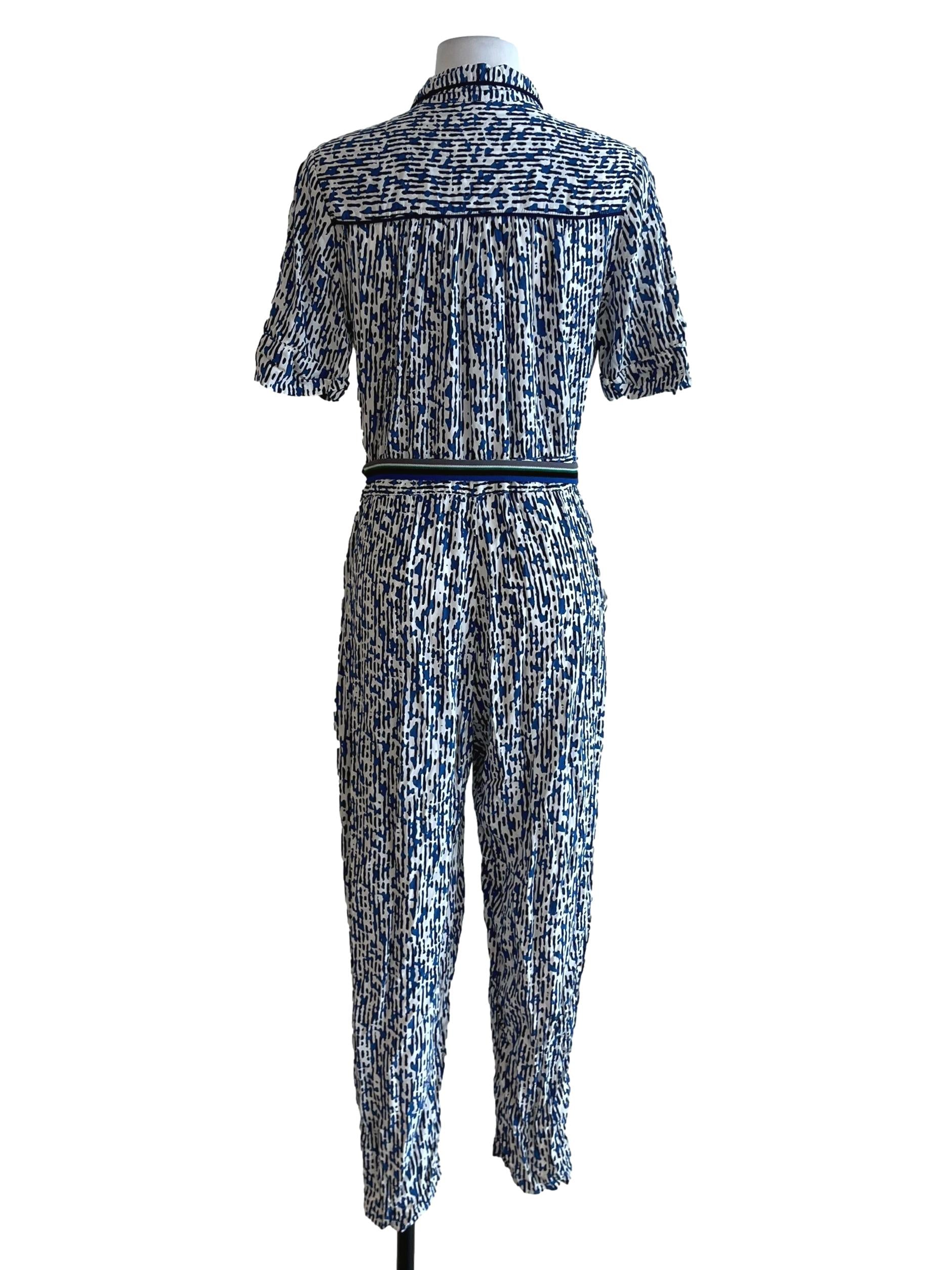 White Abstract Jumpsuit