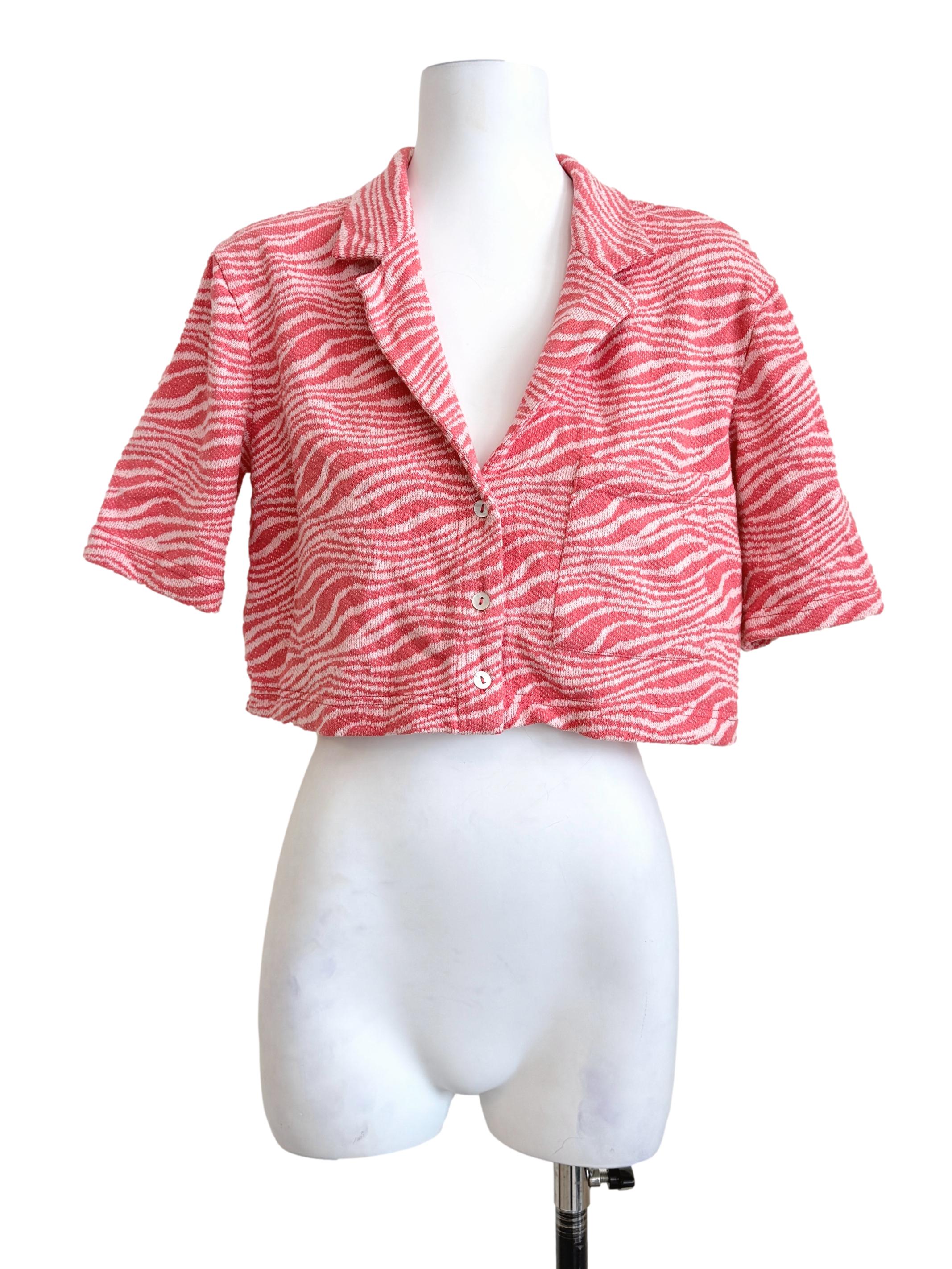 Rose Red V-Neck Top