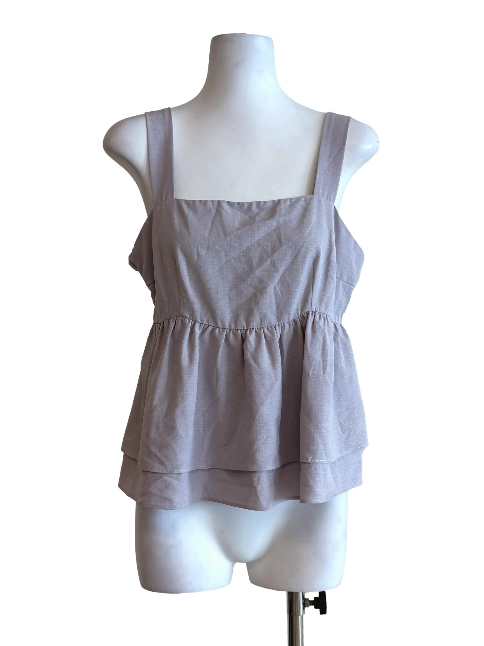Lavender Square Neck Sleeveless Top
