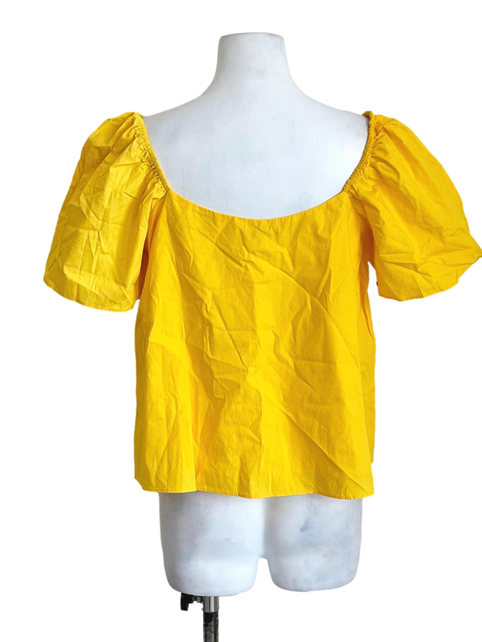 Butter Yellow Puff Sleeve Blouse