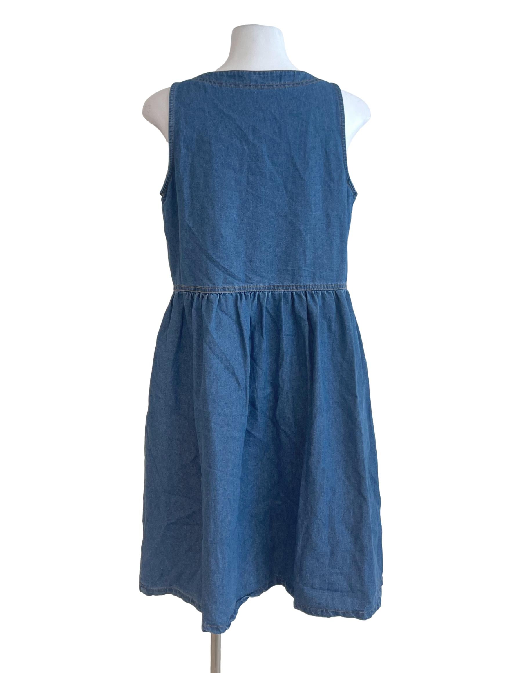 Navy Knitted Fitted Button Top