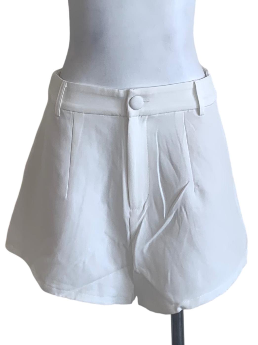 Cotton White Loose Shorts