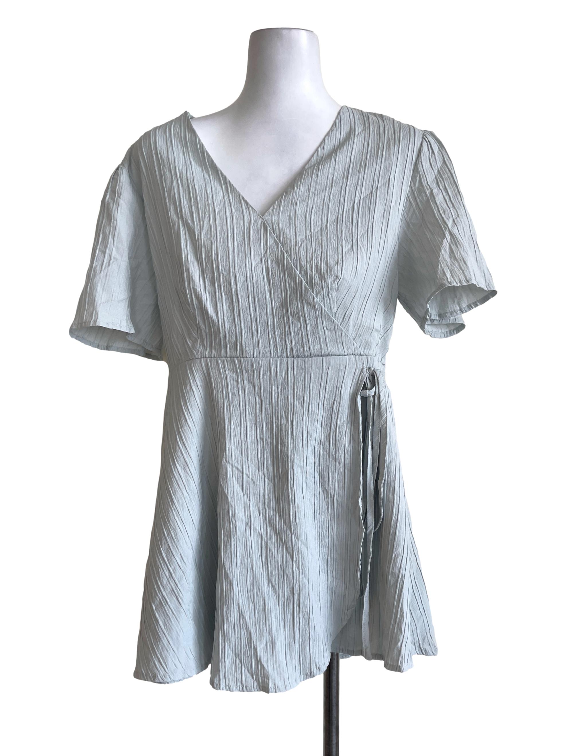 Soft Green V-Neck Dress Rompers TTR