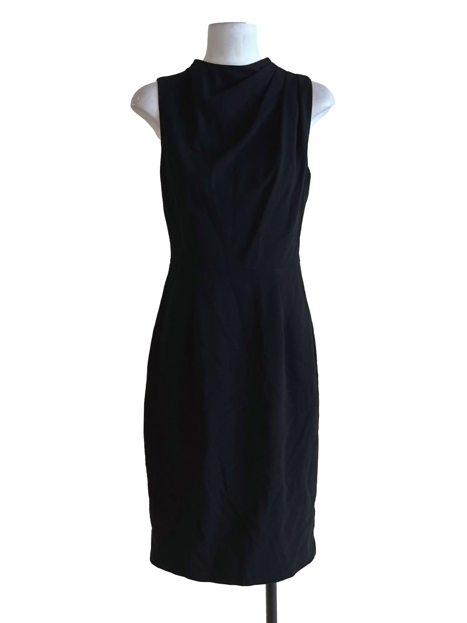 Black Jewel Neckline A-Line Dress