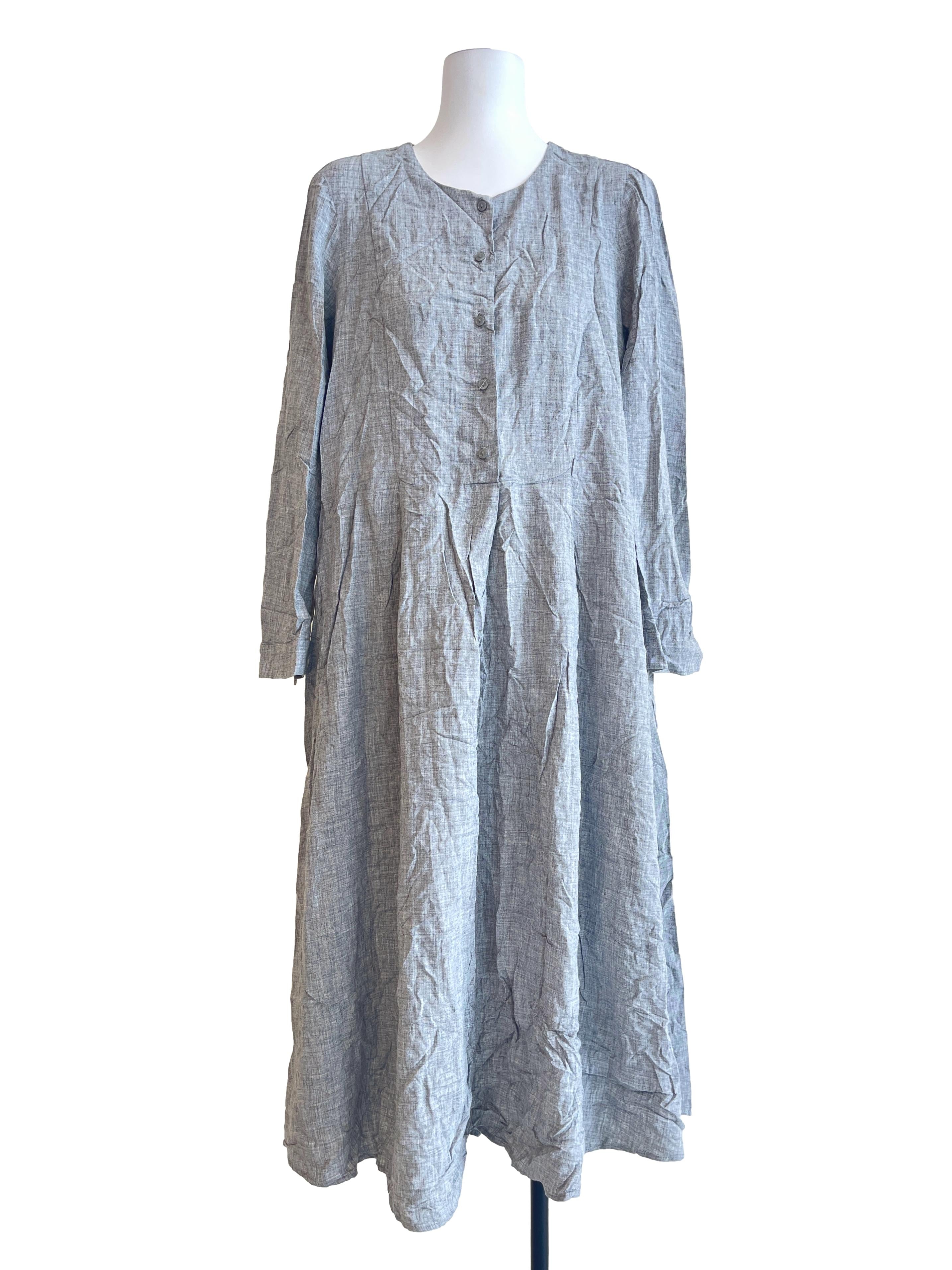 Coin Silver Halter Long Sleeve A-Line Dress