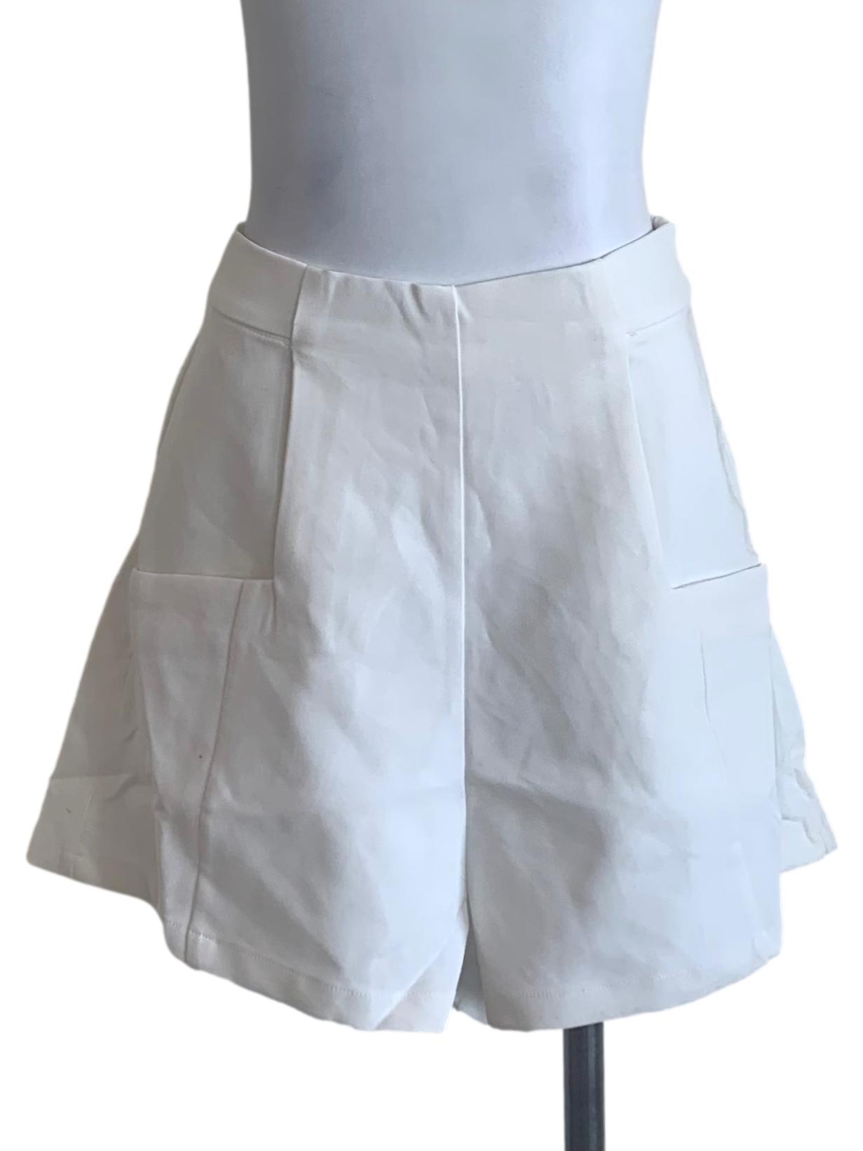 Daisy White Wide Leg Shorts