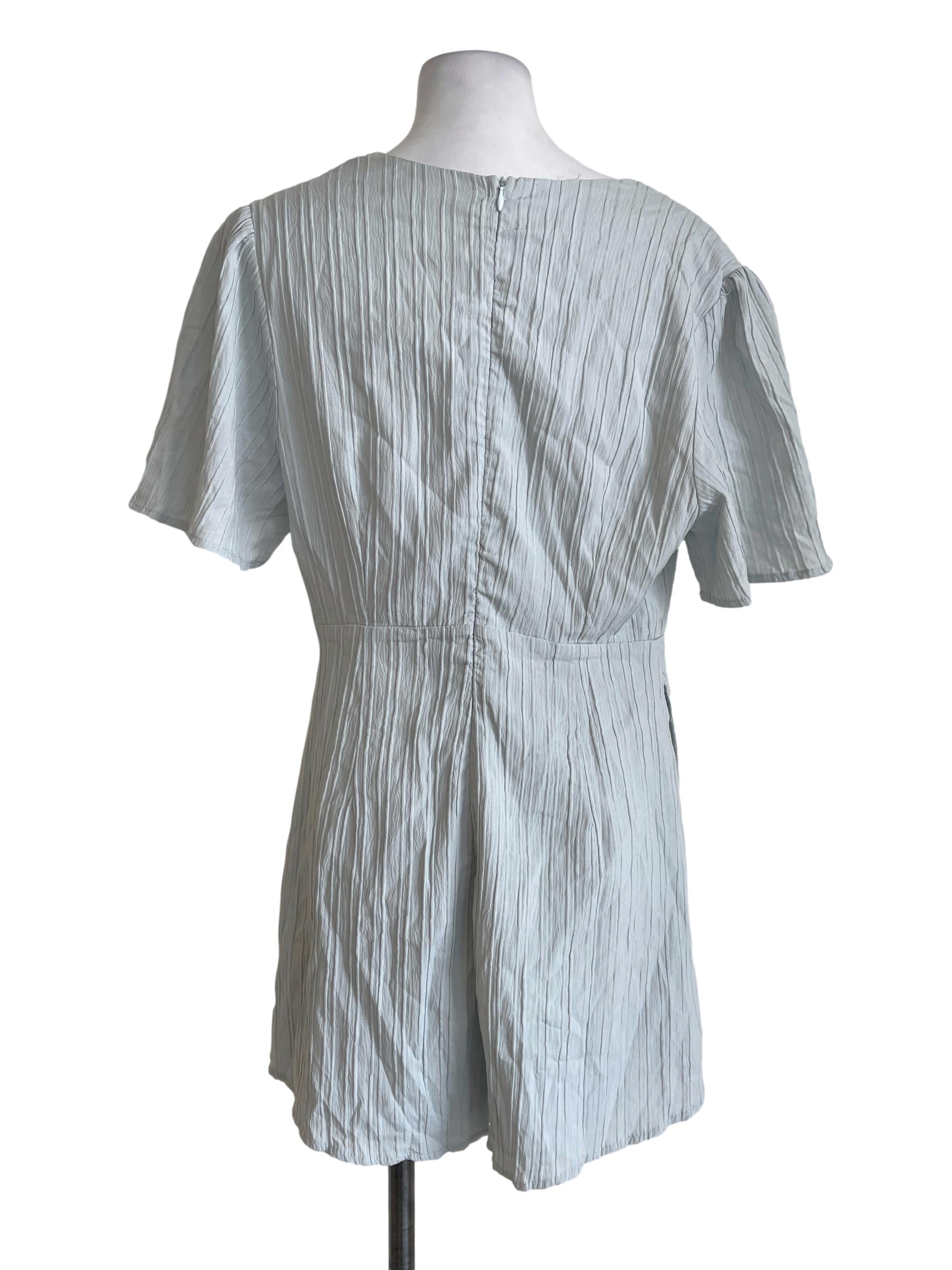 Soft Green V-Neck Dress Rompers TTR