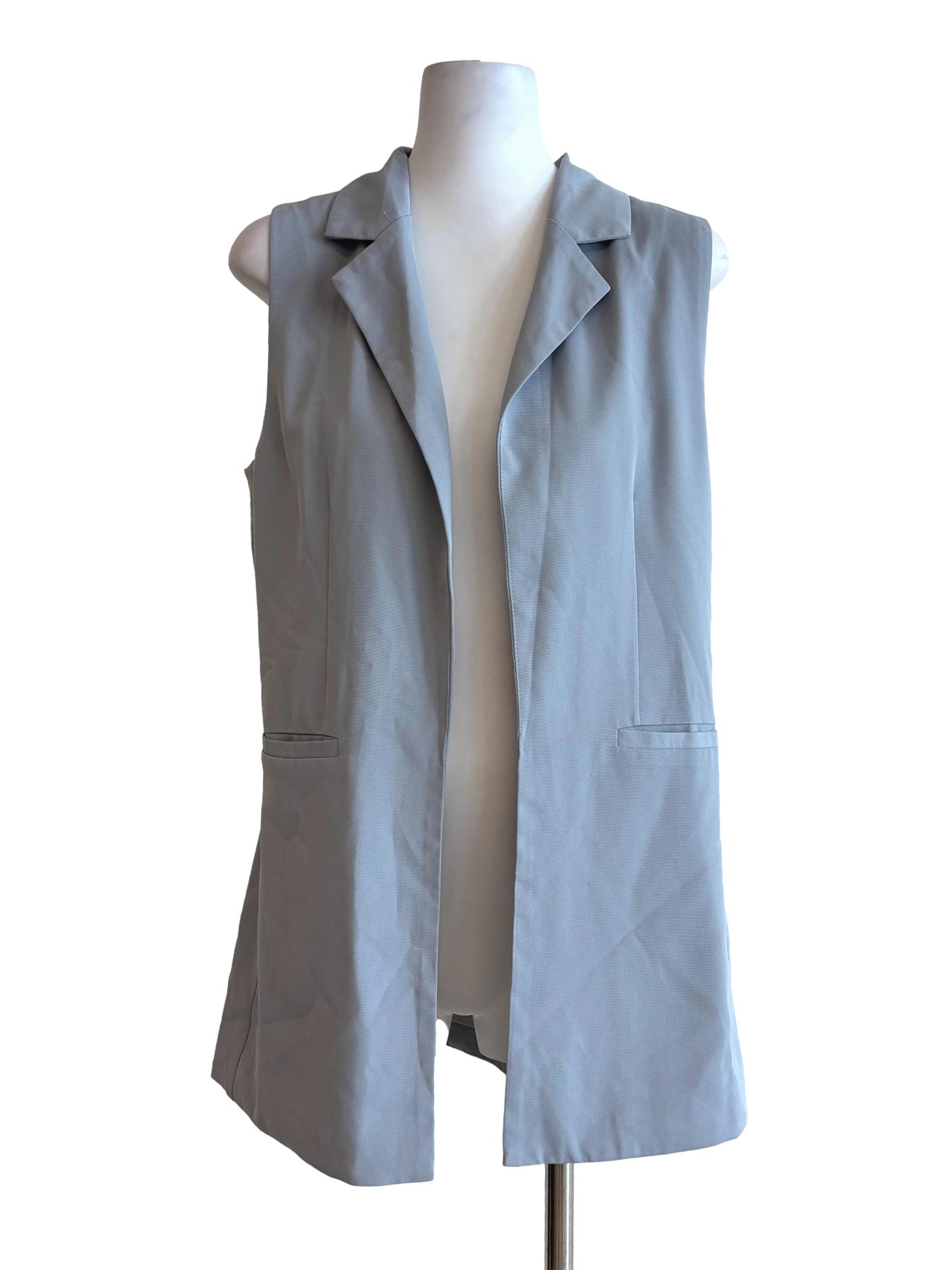 Baby Blue Sleeveless Blazer