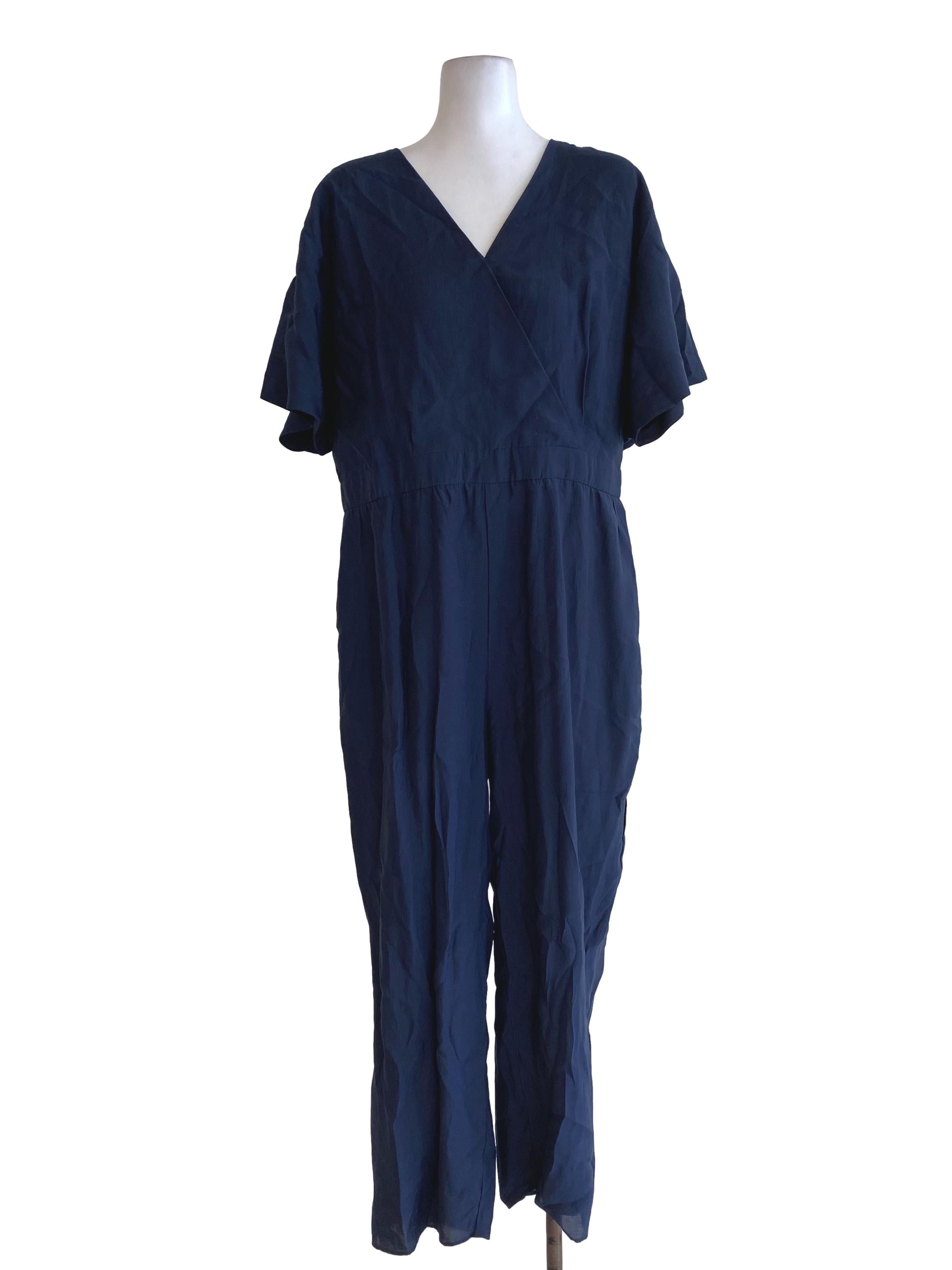 Dark Blue Cotton Jumpsuits